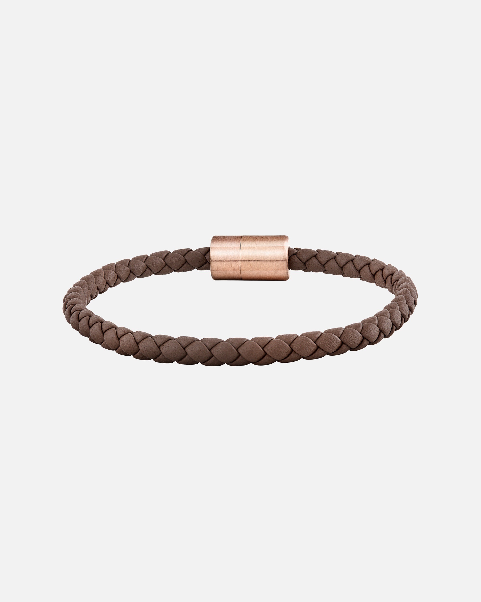 caï bracelet leather olive leaf tanned brown rose stainless steel