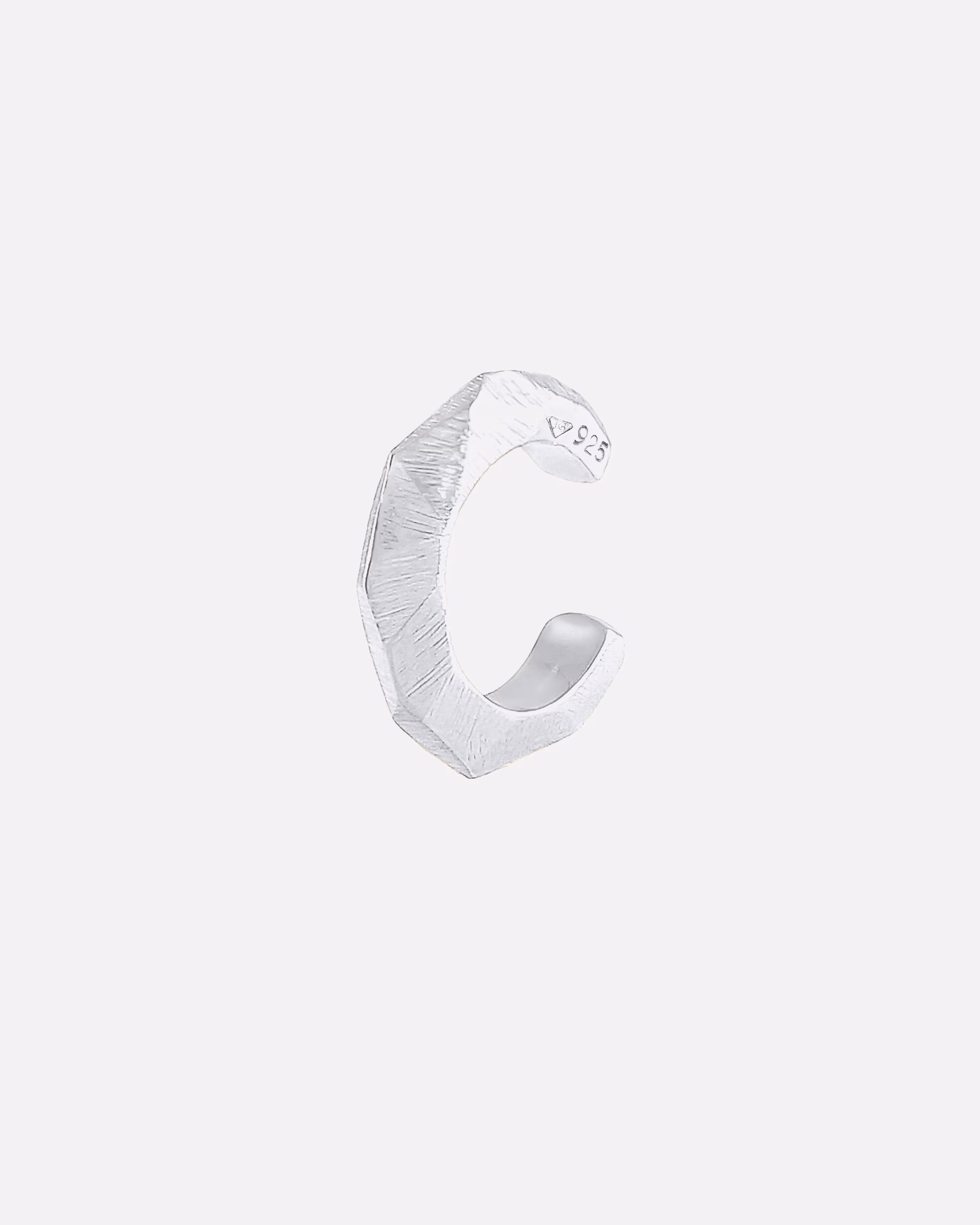 Elli Earrings Earcuff Clip Single Faceted Look 925 Silver silberfarben