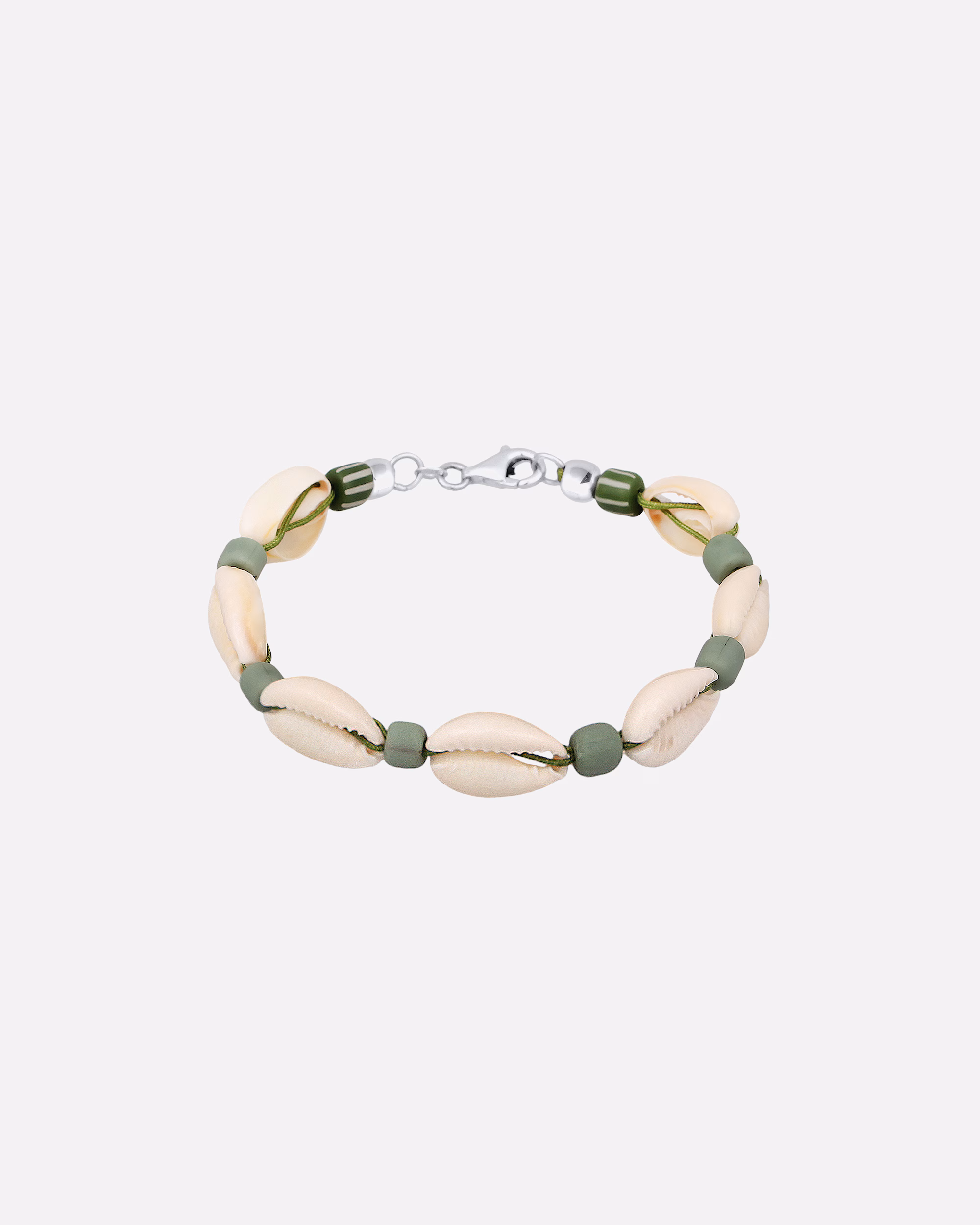 KUZZOI Bracelet Cowrie Shell Beach Surfer Festival 925 Silver, 19