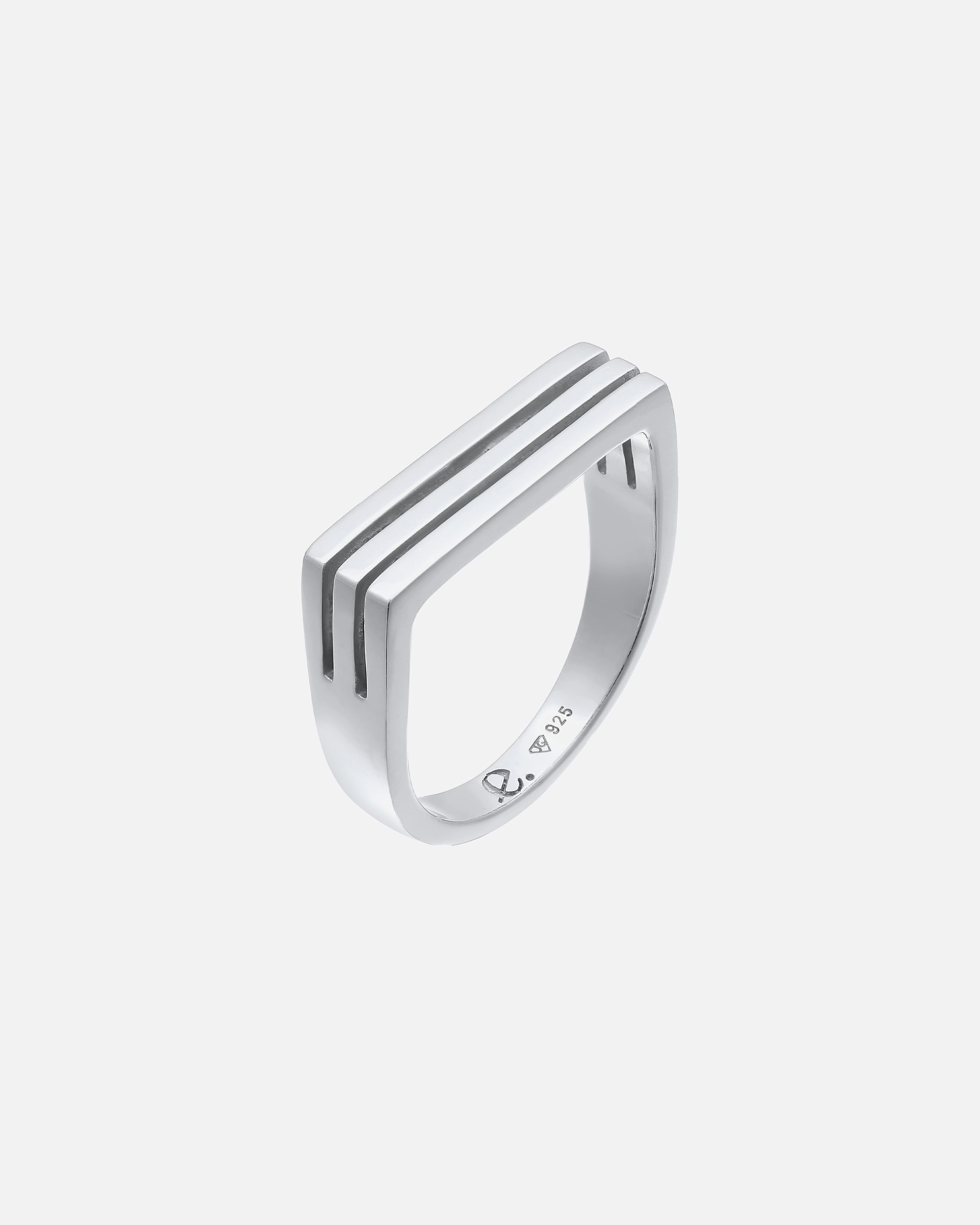 Elli PREMIUM Ring Elli PREMIUM Ring Signet Ring Rectangle Unisex 925 Silver Rhodium-plated