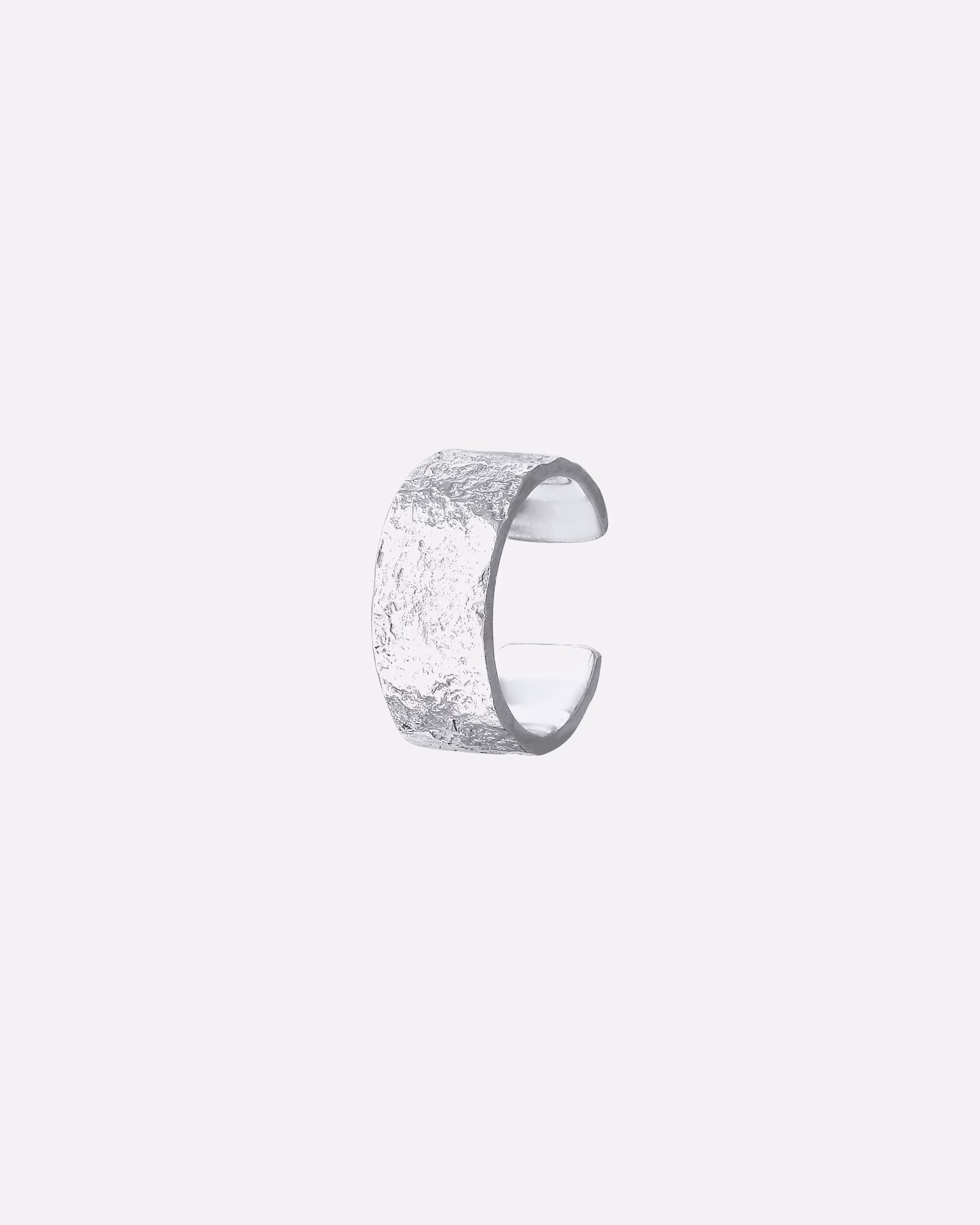 KUZZOI Ear Cuff Earcuff Hammered Single 925 Sterling Silver OneSize