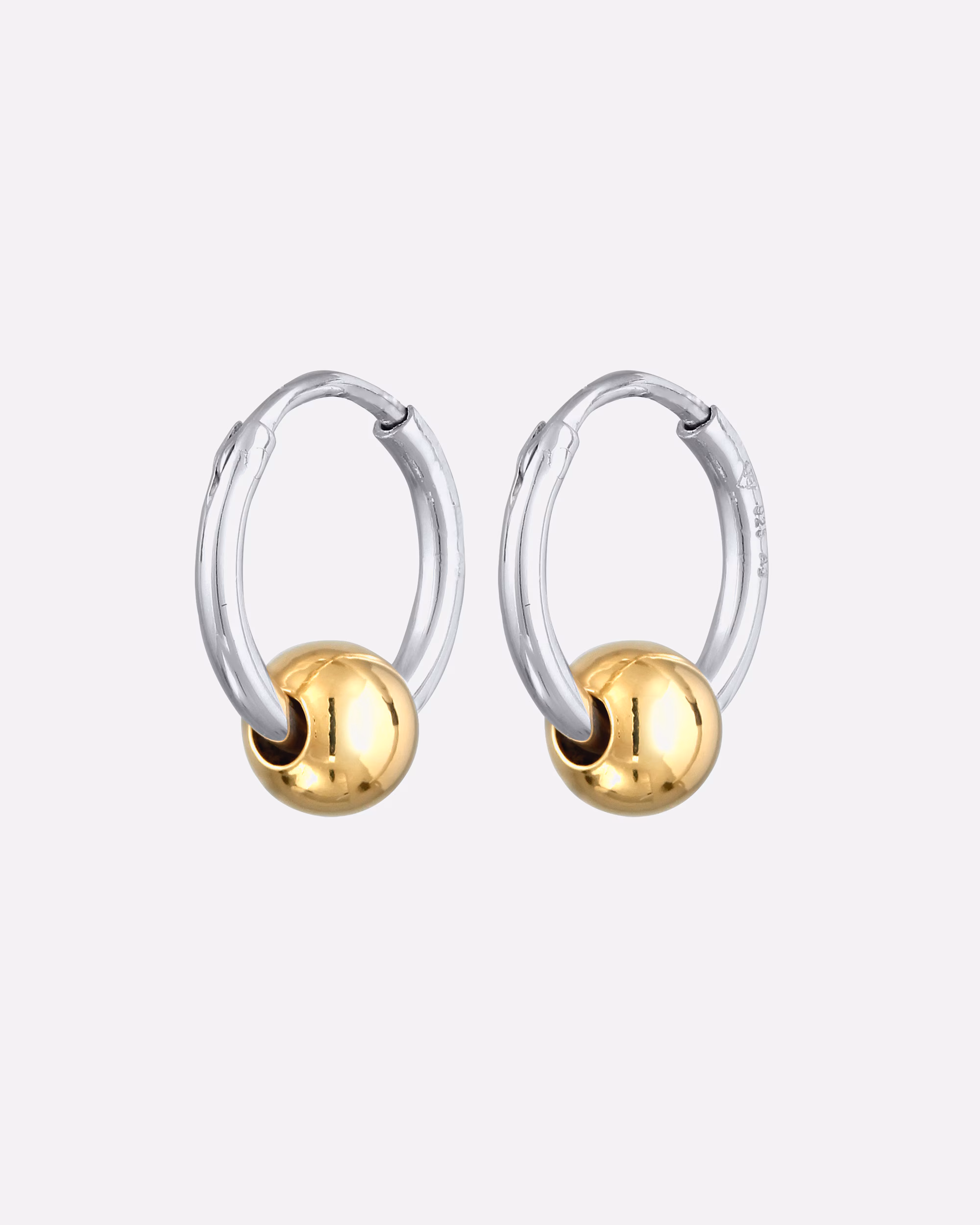 KUZZOI earrings hoop earrings ball 925 sterling silver bicolor OneSize