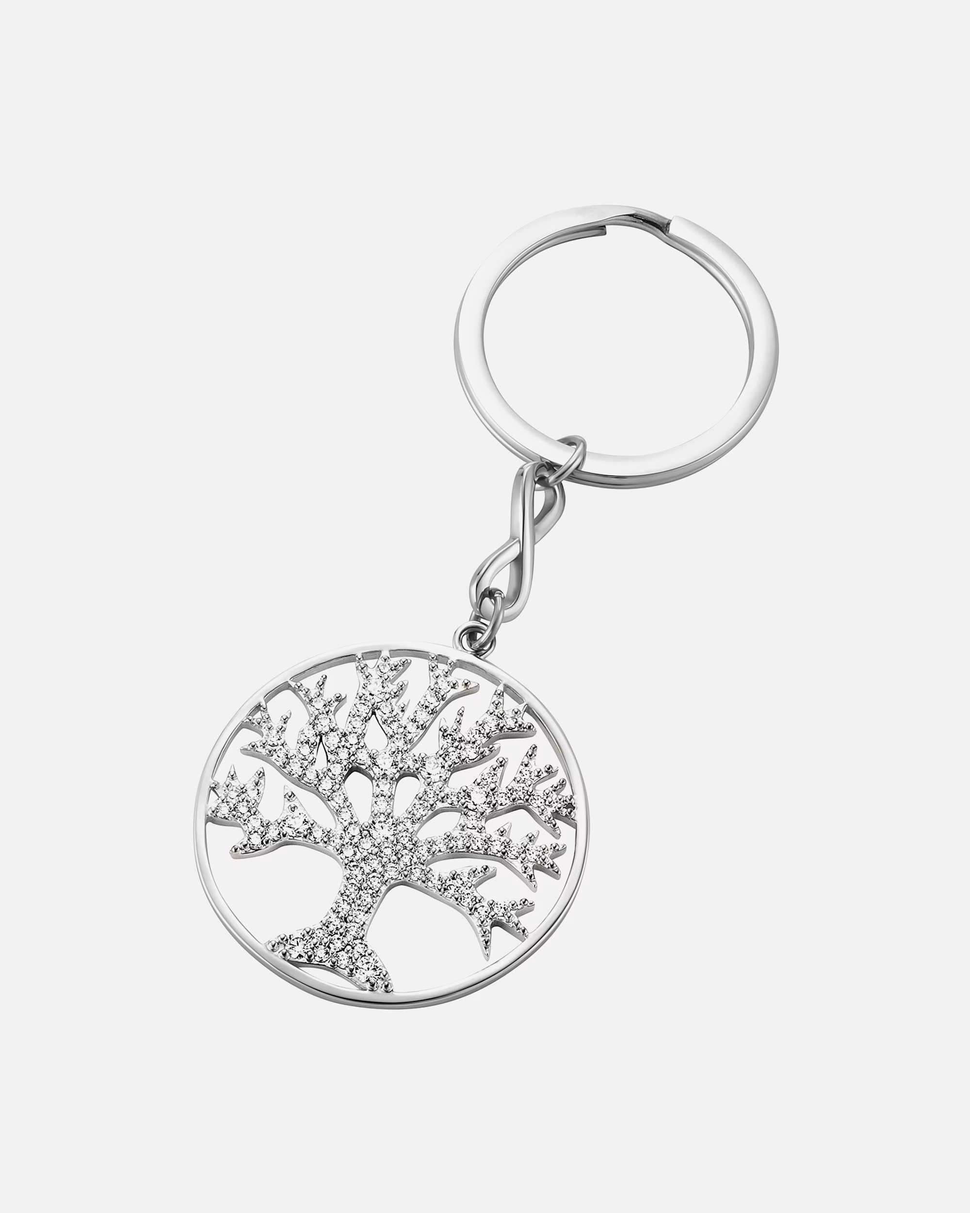Julie Julsen Keyring Keyring 925/- Sterling Silver Cubic Zirconia White