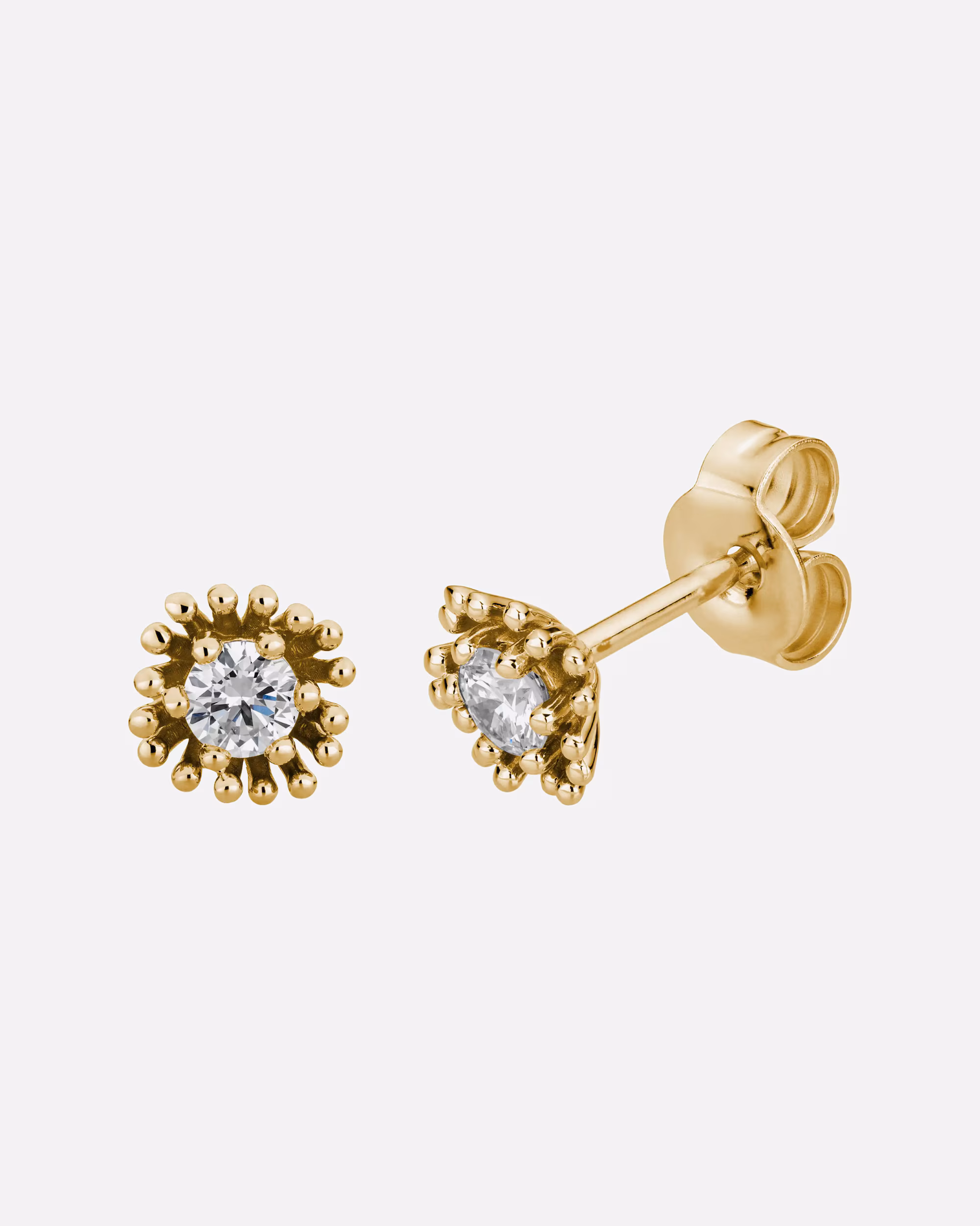 Lyomi earrings ear studs 585/- gold diamond white 0.20ct.