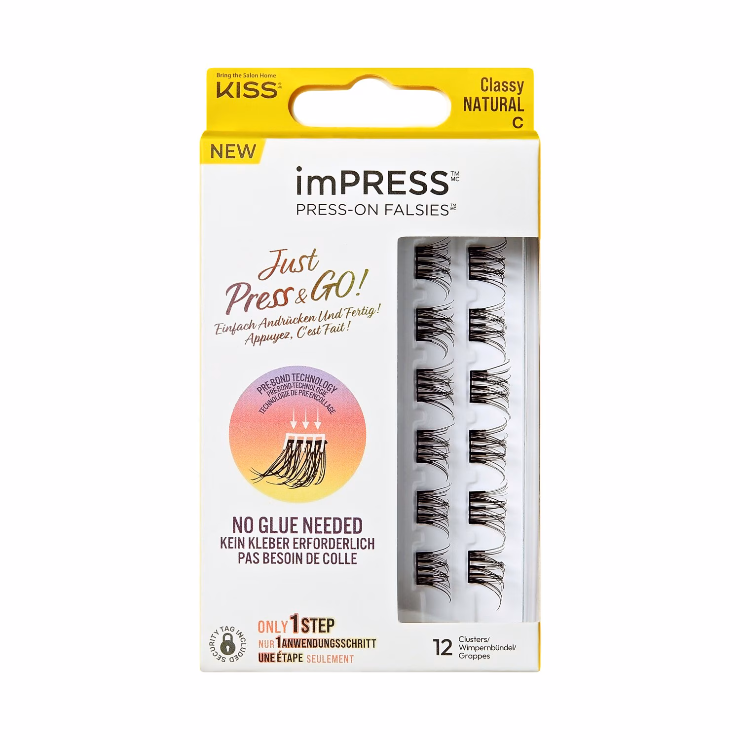 imPRESS* PRESS-ON FALSIES™ Just Press & GO! Simply press and you're done! Appuyez, C'est Fait! KISS 01