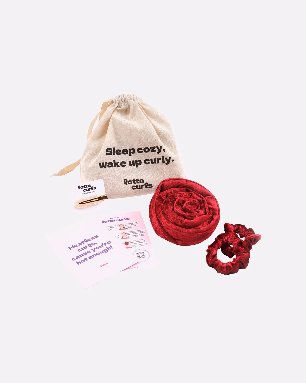 Lotta Curls Bordeaux Red hair ribbon