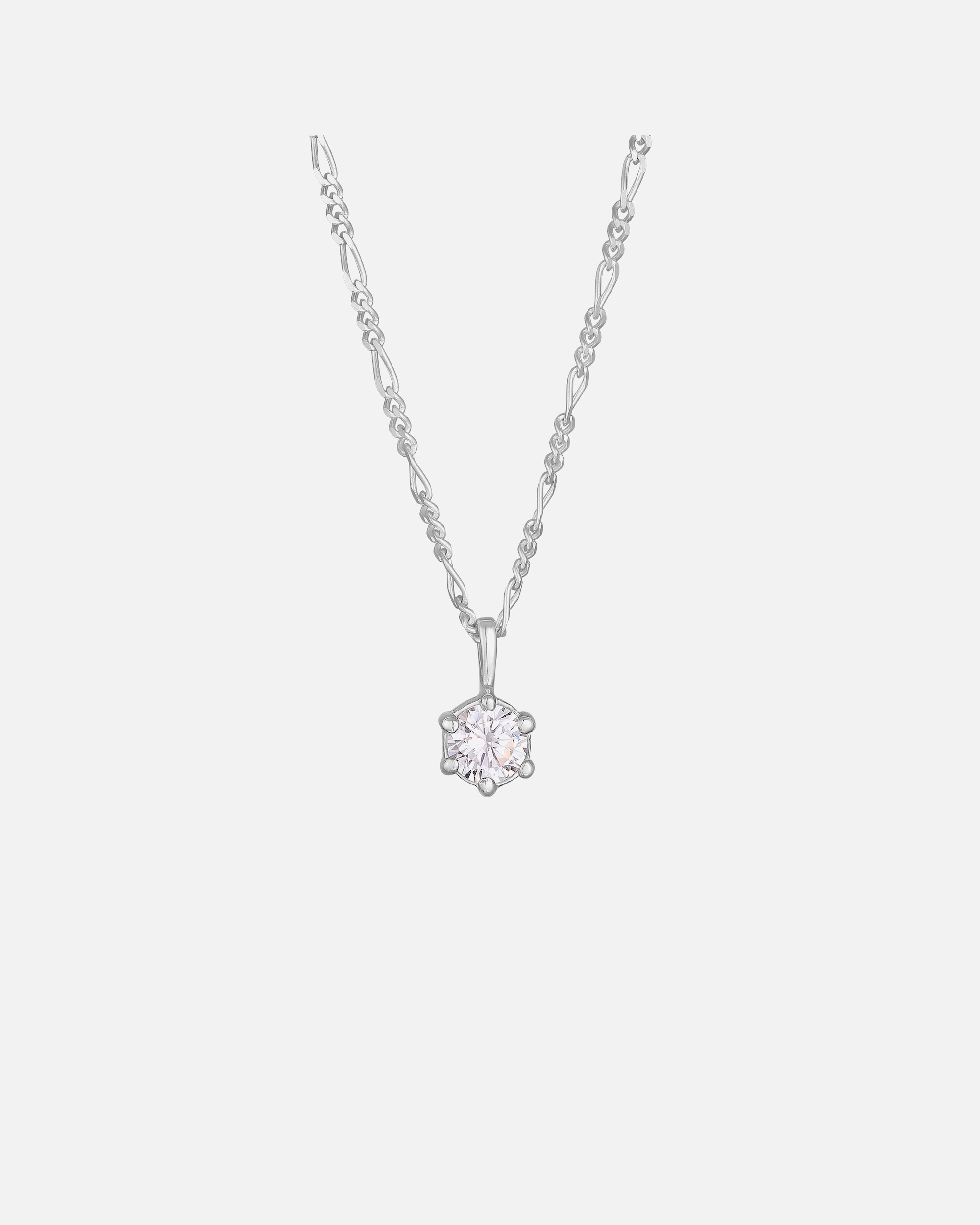KUZZOI necklace solitaire pendant zirconia white 925 sterling silver 50