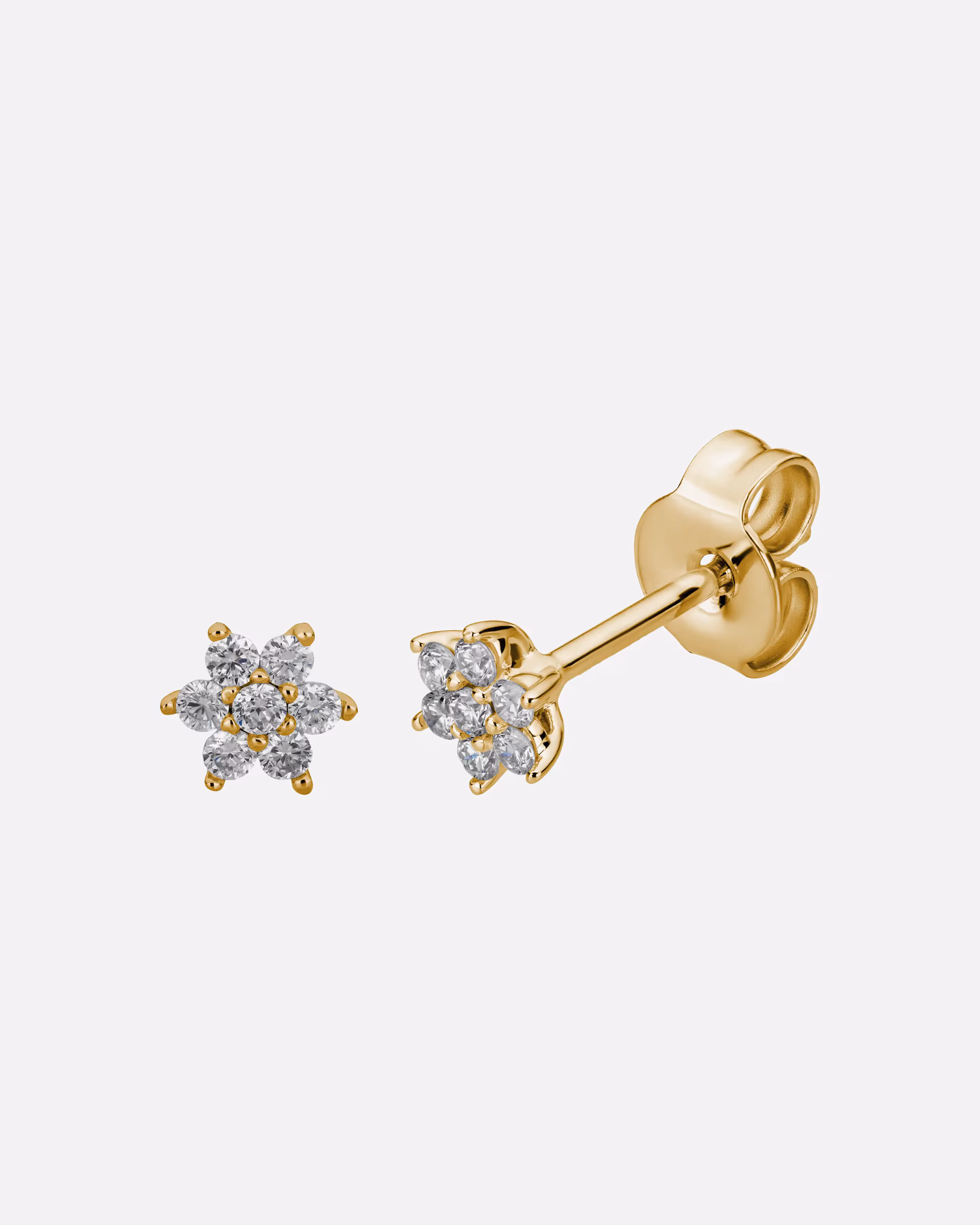 Lyomi earrings ear studs 585/- gold diamond white 0.15ct.
