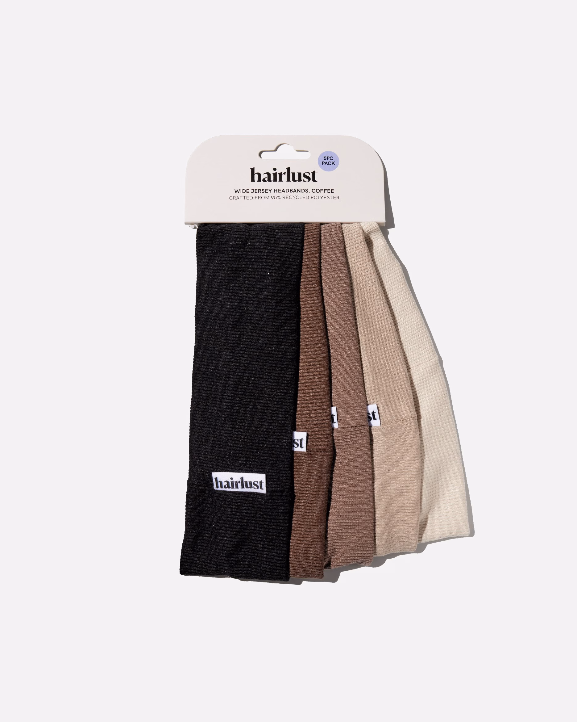 Hairlust wide jersey headbands, 5-pack
