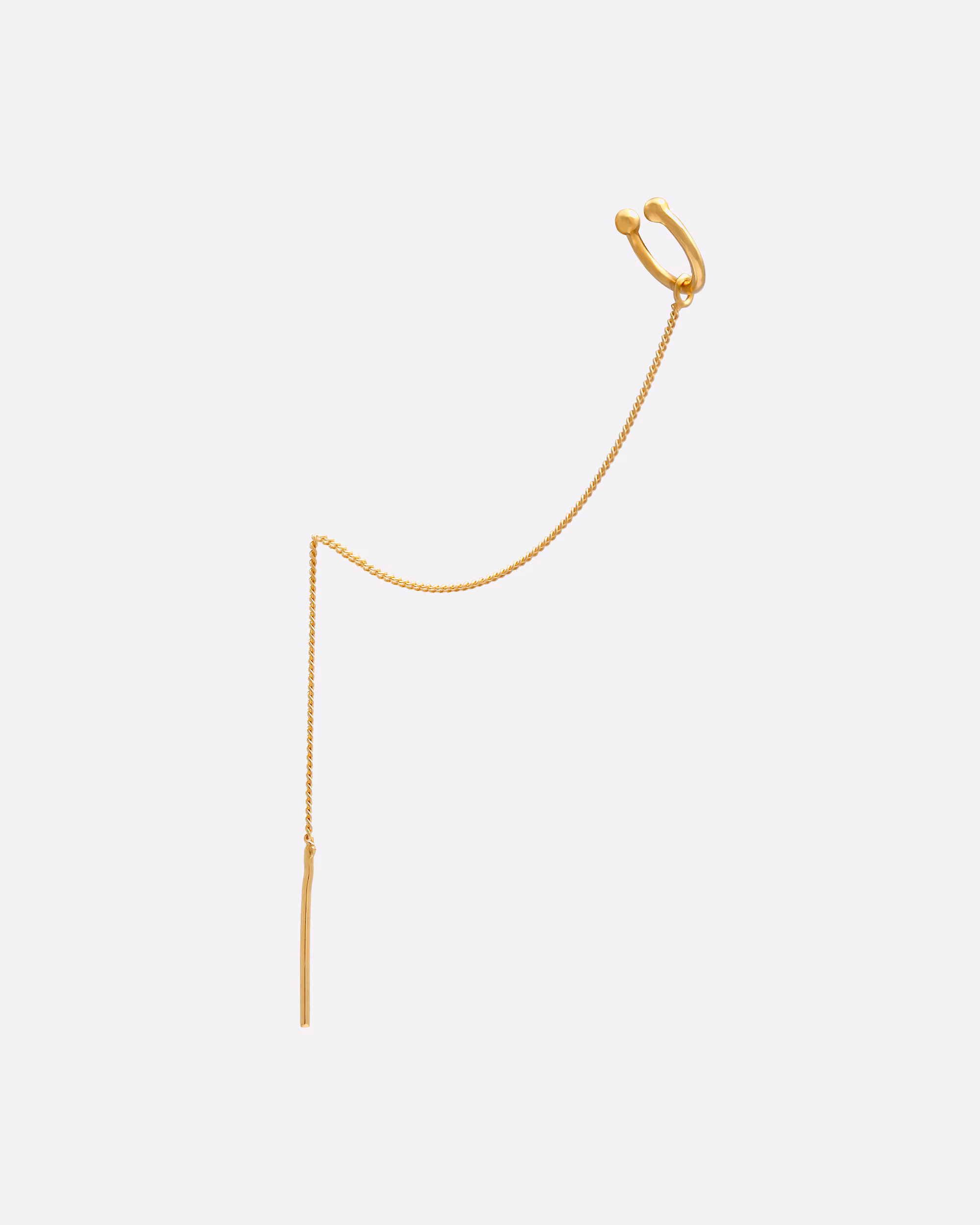 Elli Ear Cuff Earcuff Ear Clip Pull-Through Single 925 Silver goldfarben