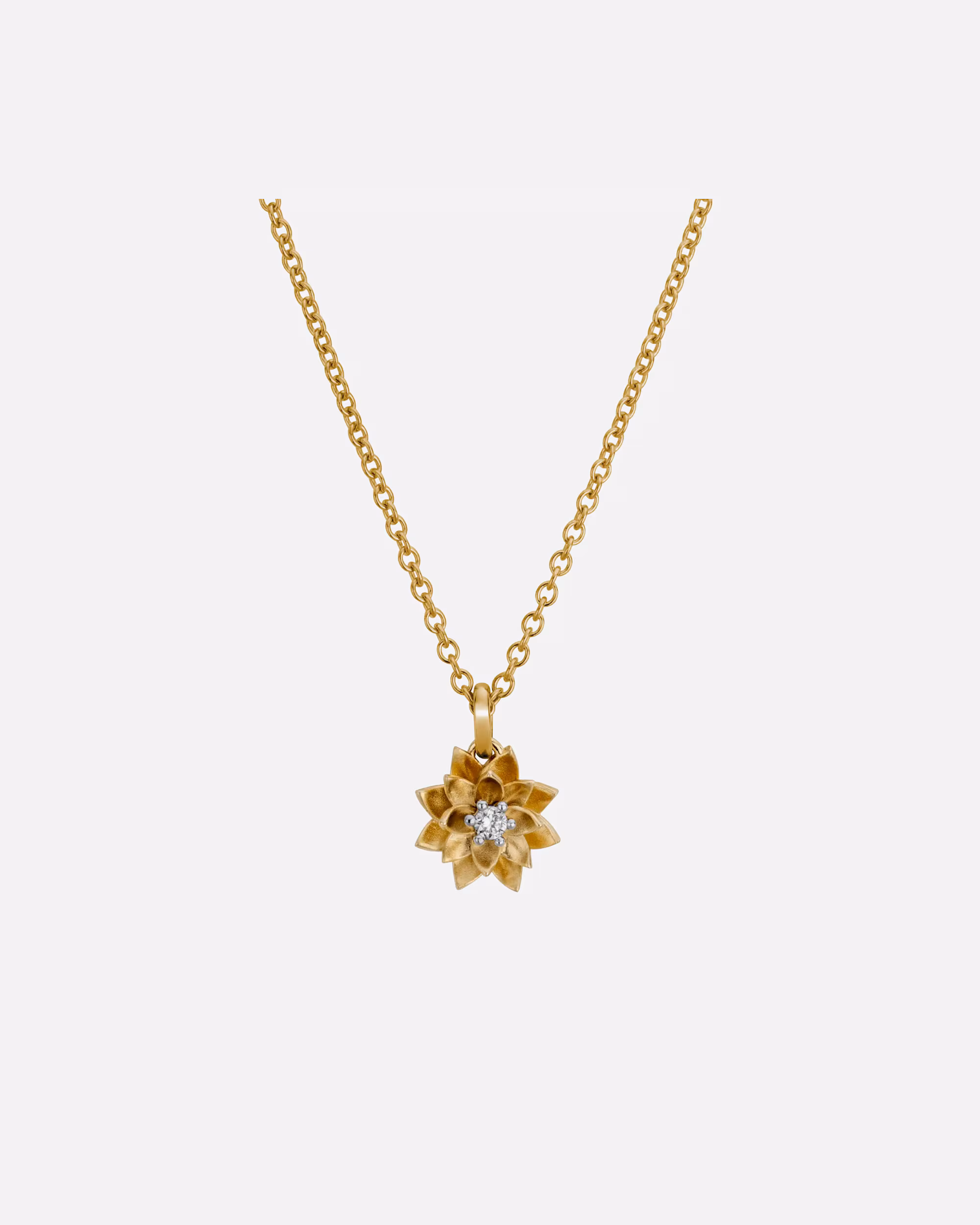 Lyomi necklace pendant with chain 585/- gold diamond white 0.06ct.