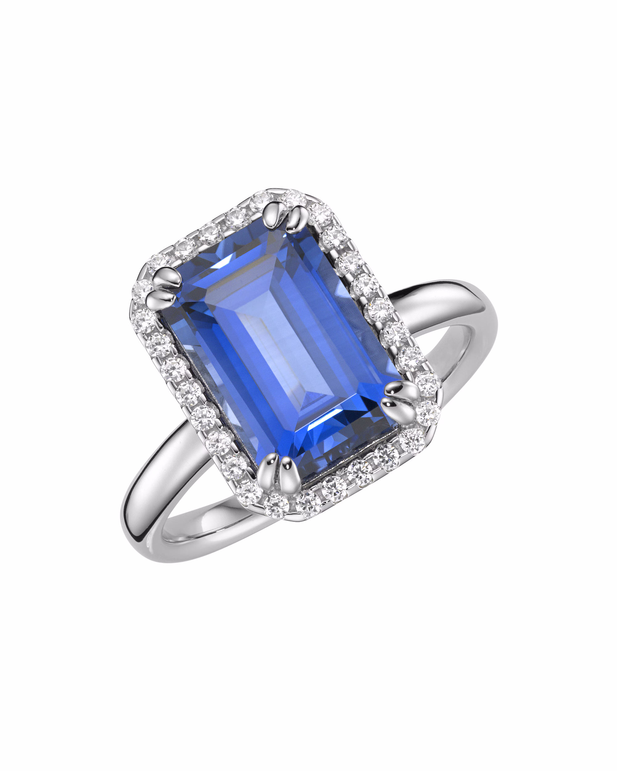 Giorgio Martello Milano ring in blue, fuchsia or purple, white zirconia, silver 925 56