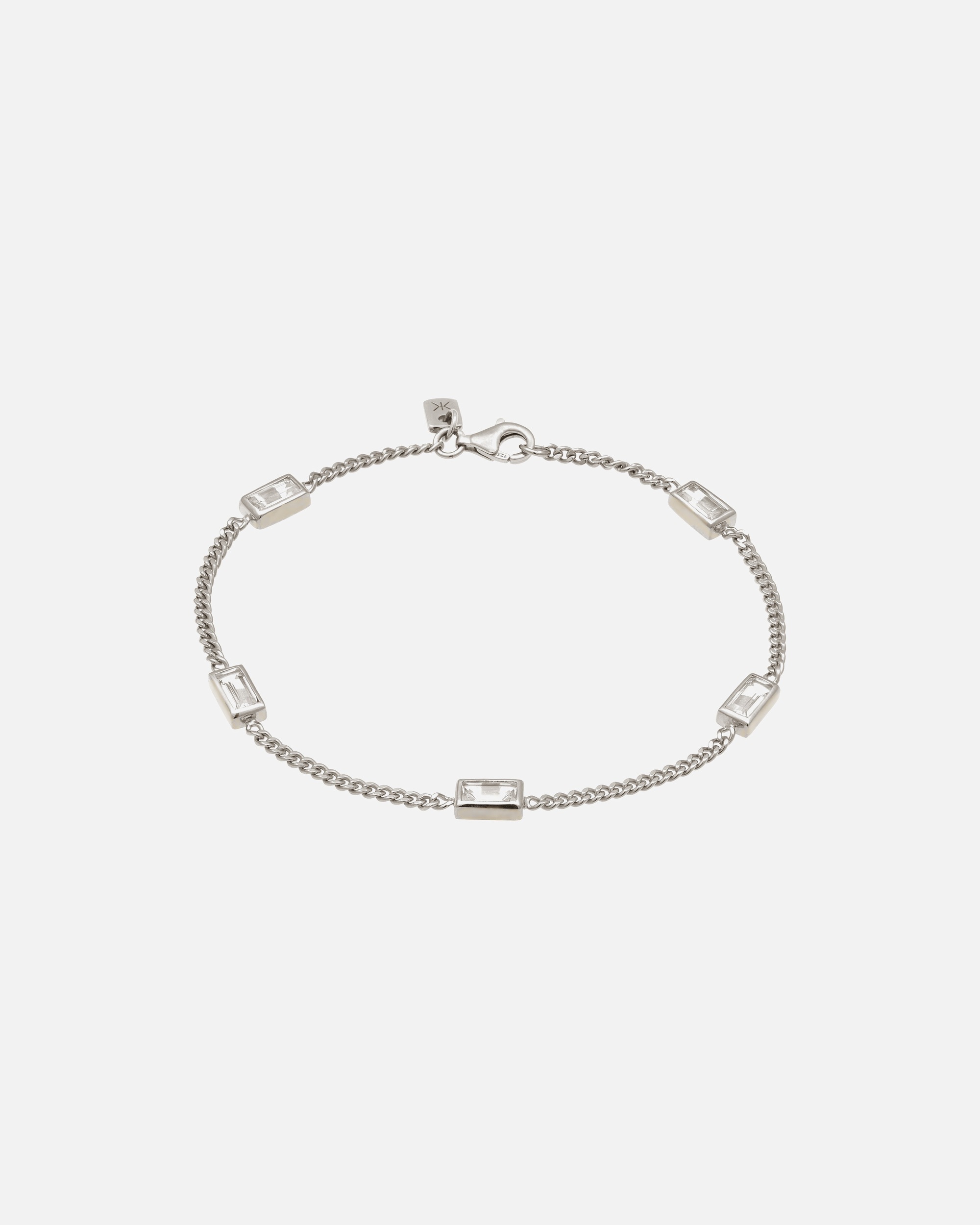 KUZZOI Bracelet Rectangle Topaz White 925 Sterling Silver, 19
