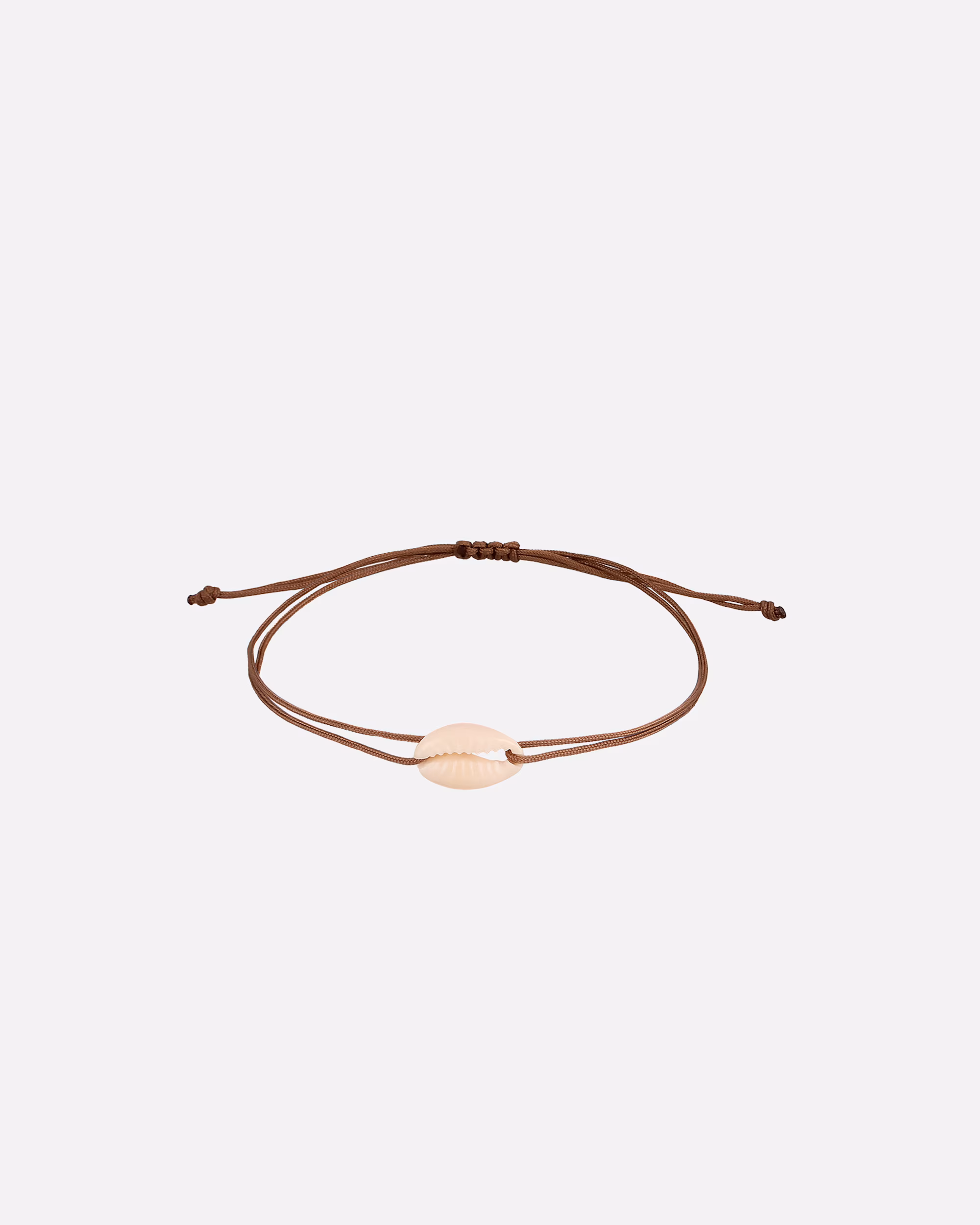 KUZZOI Bracelet Nylon Band Blue with Cowrie Shell, Brown