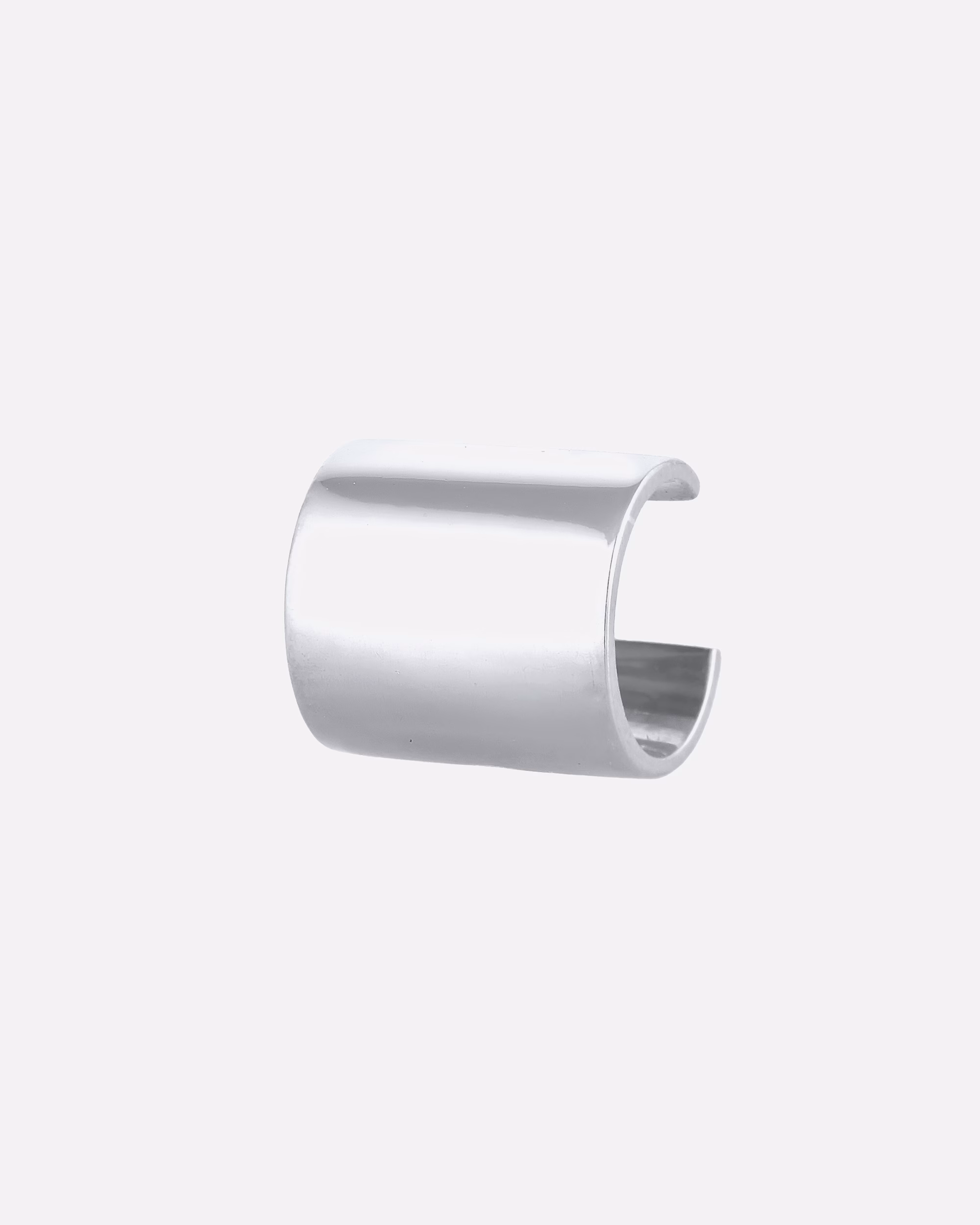 KUZZOI Ear Cuff Single Wide 925 Silver, silver-colored