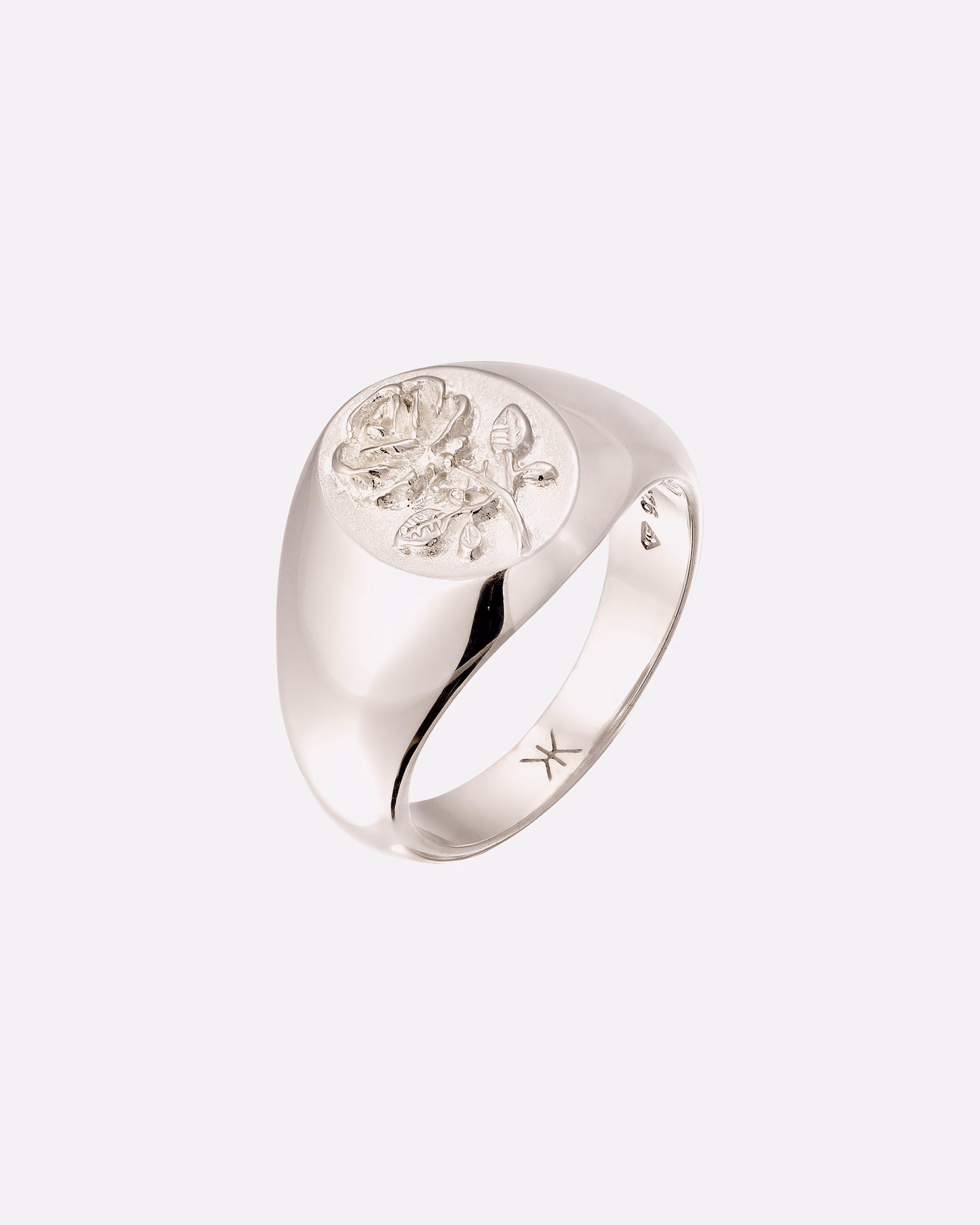 KUZZOI ring signet ring rose 925 sterling silver, 64