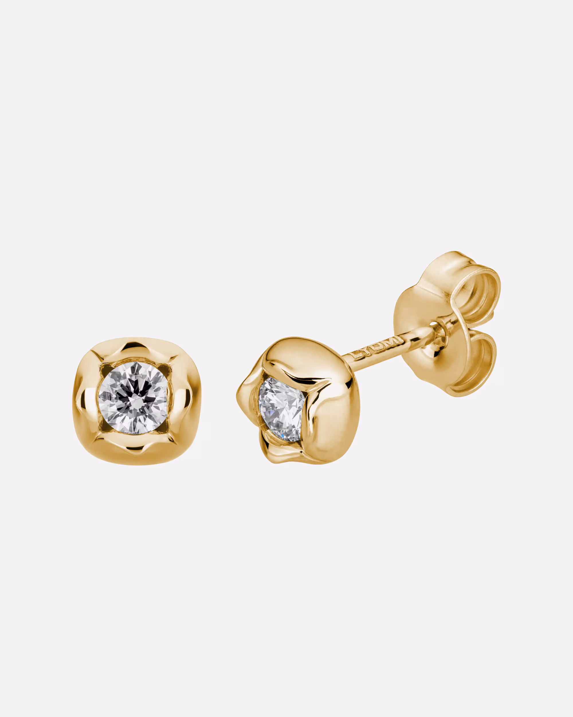 Lyomi earrings ear studs 585/- gold diamond white 0.20ct.