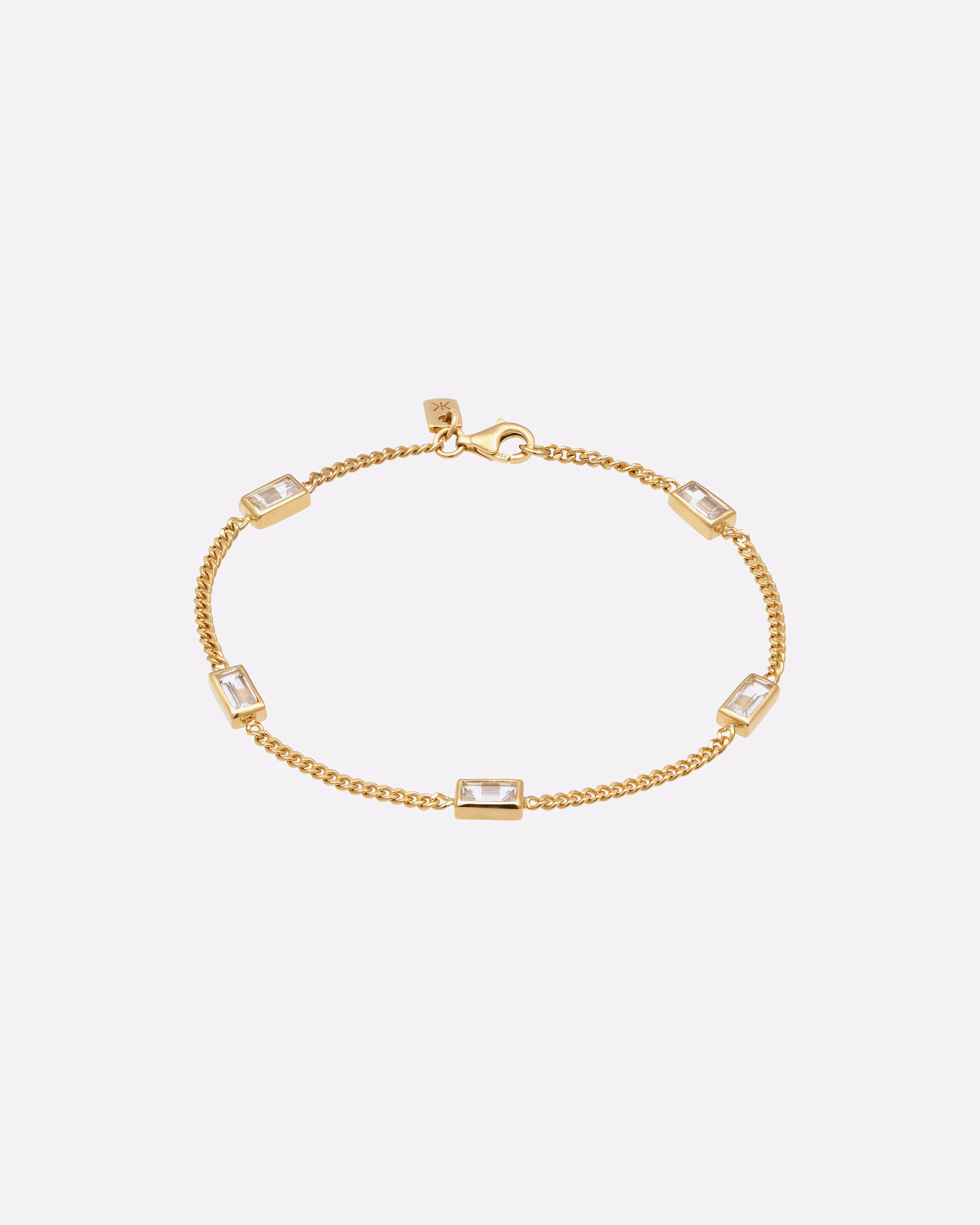 KUZZOI Bracelet Rectangle Topaz White 925 Sterling Silver, 23