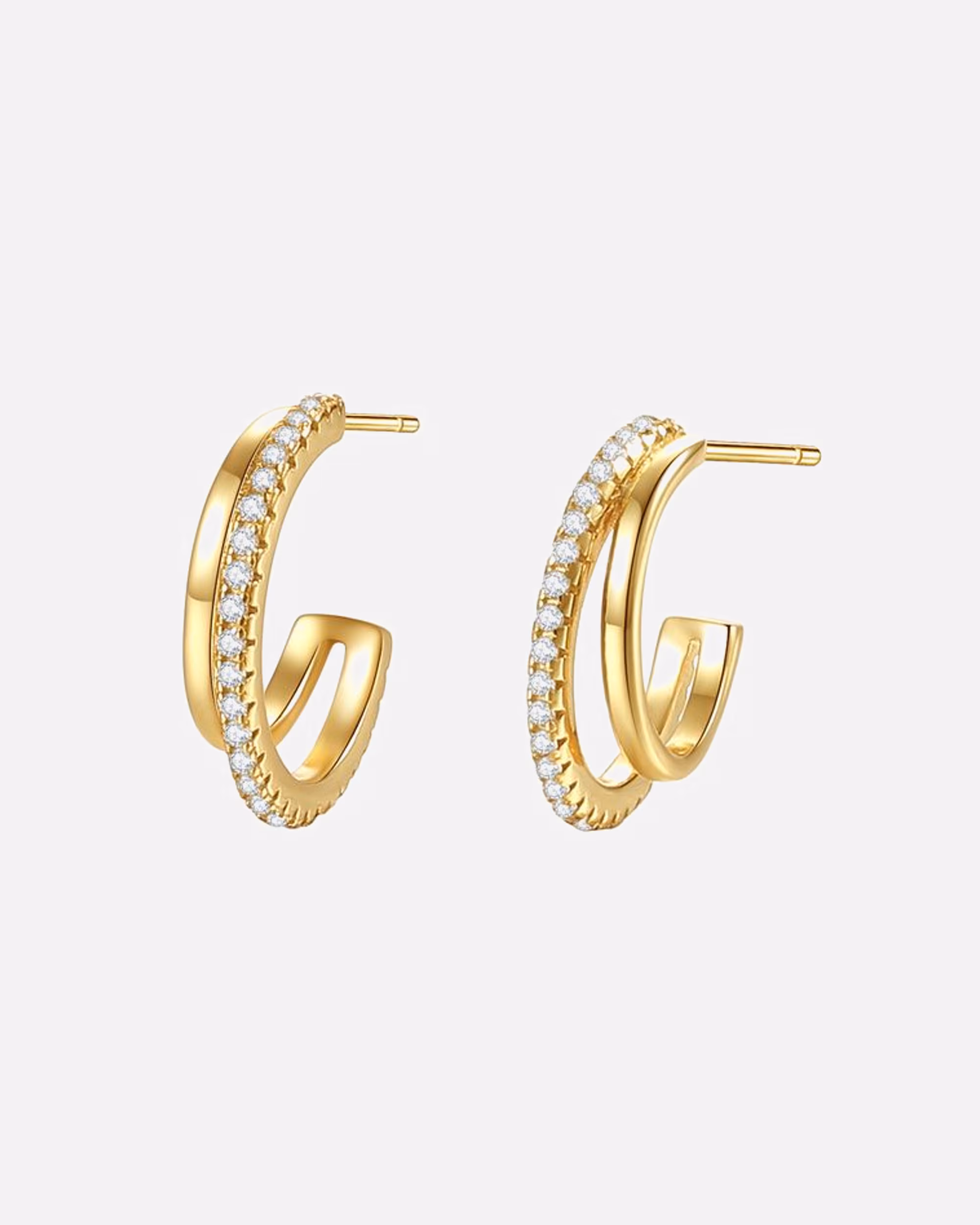 Hey Happiness Double hoop earrings with gemstones, made of 925 sterling silver