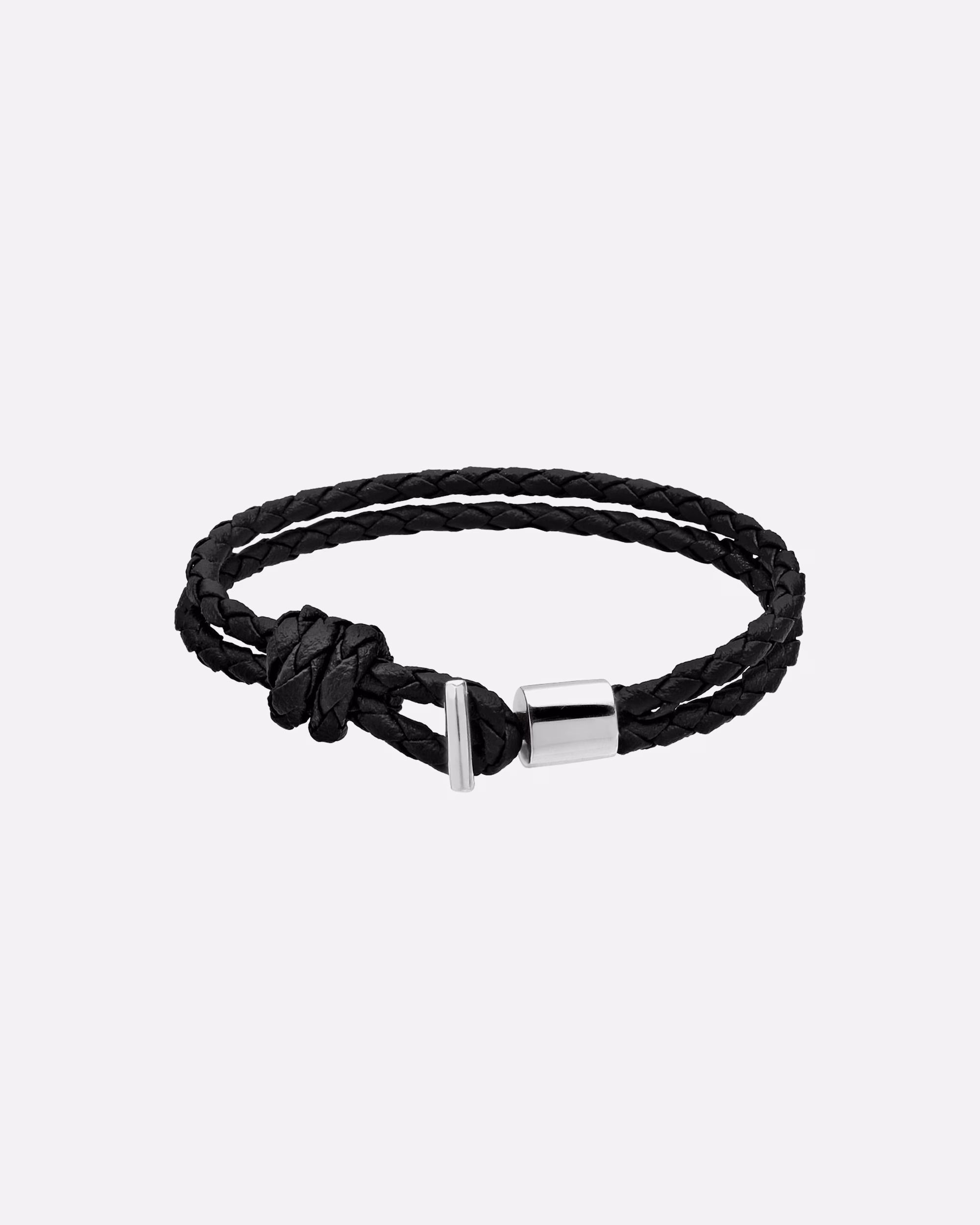 KUZZOI Bracelet Faux Leather Braided 925 Silver, 18
