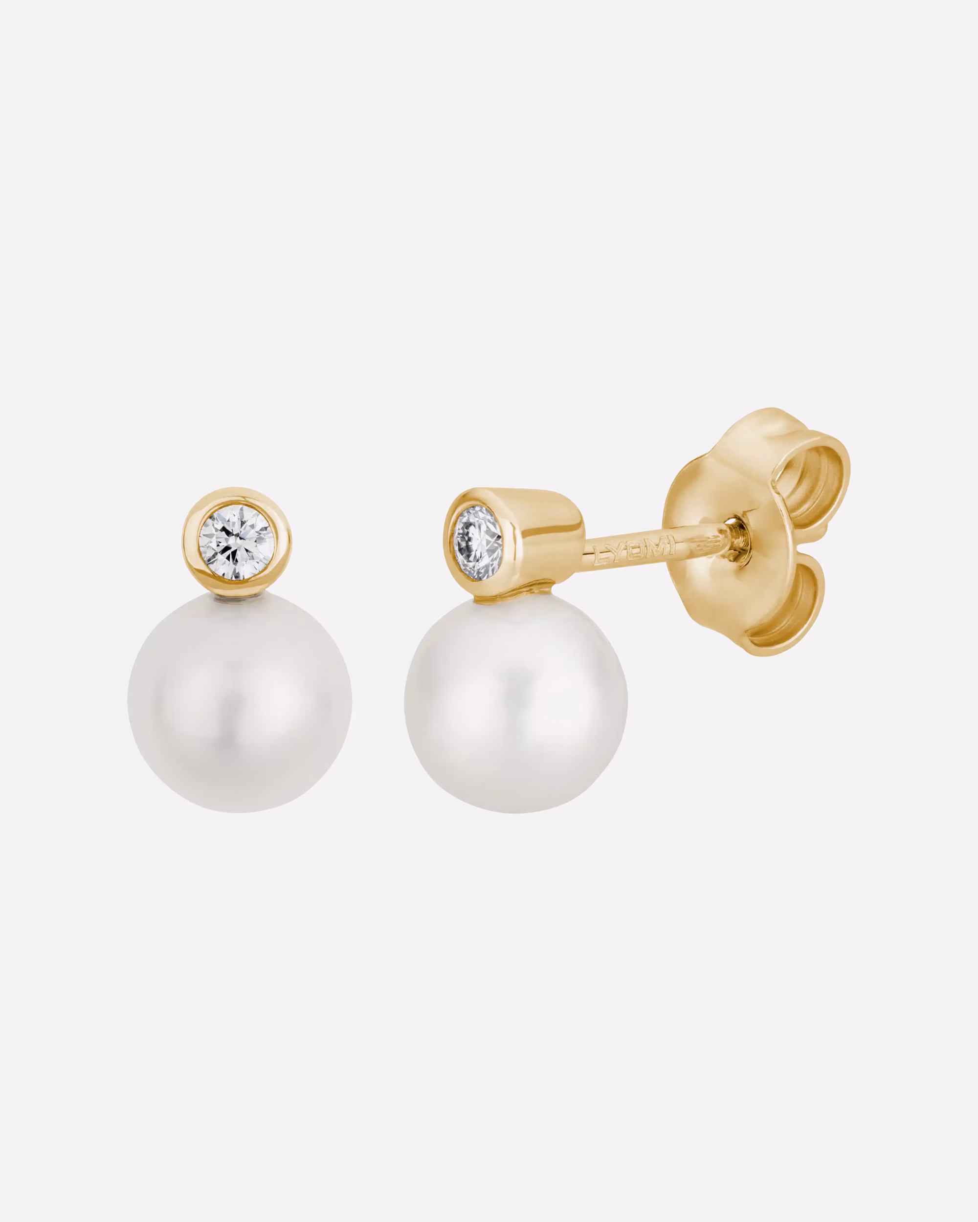 Lyomi earrings ear studs 585/- gold diamond white 0.06ct.