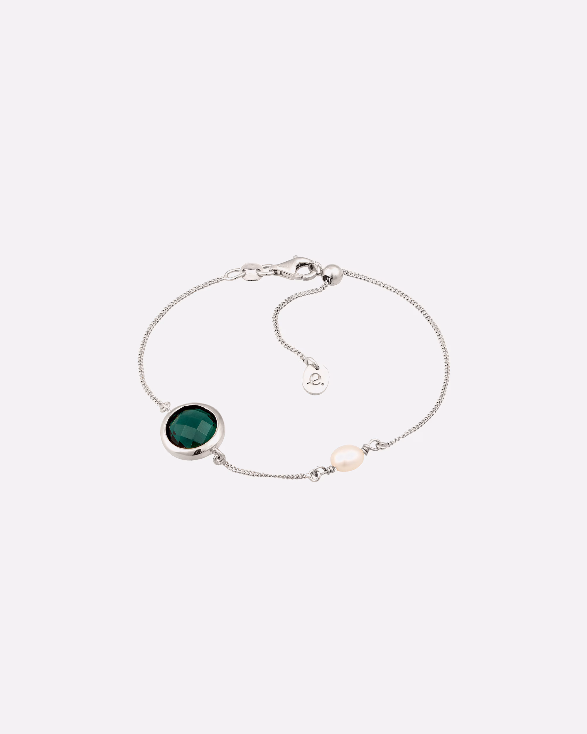 Elli PREMIUM Bracelet Freshwater Cultured Pearl Quartz Green 925 Sterling Silver