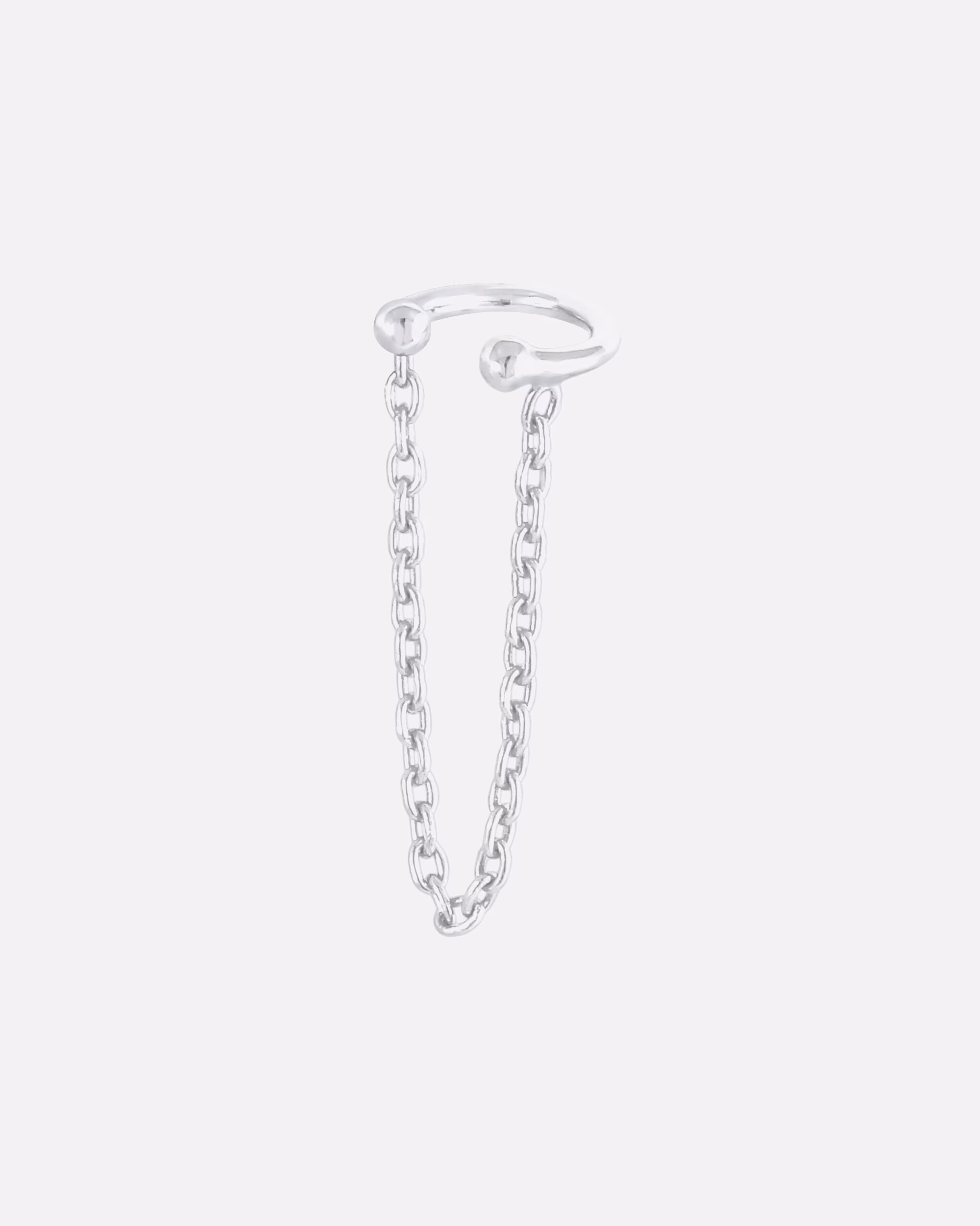 Elli earrings earcuff ear clip with chain 925 silver silberfarben