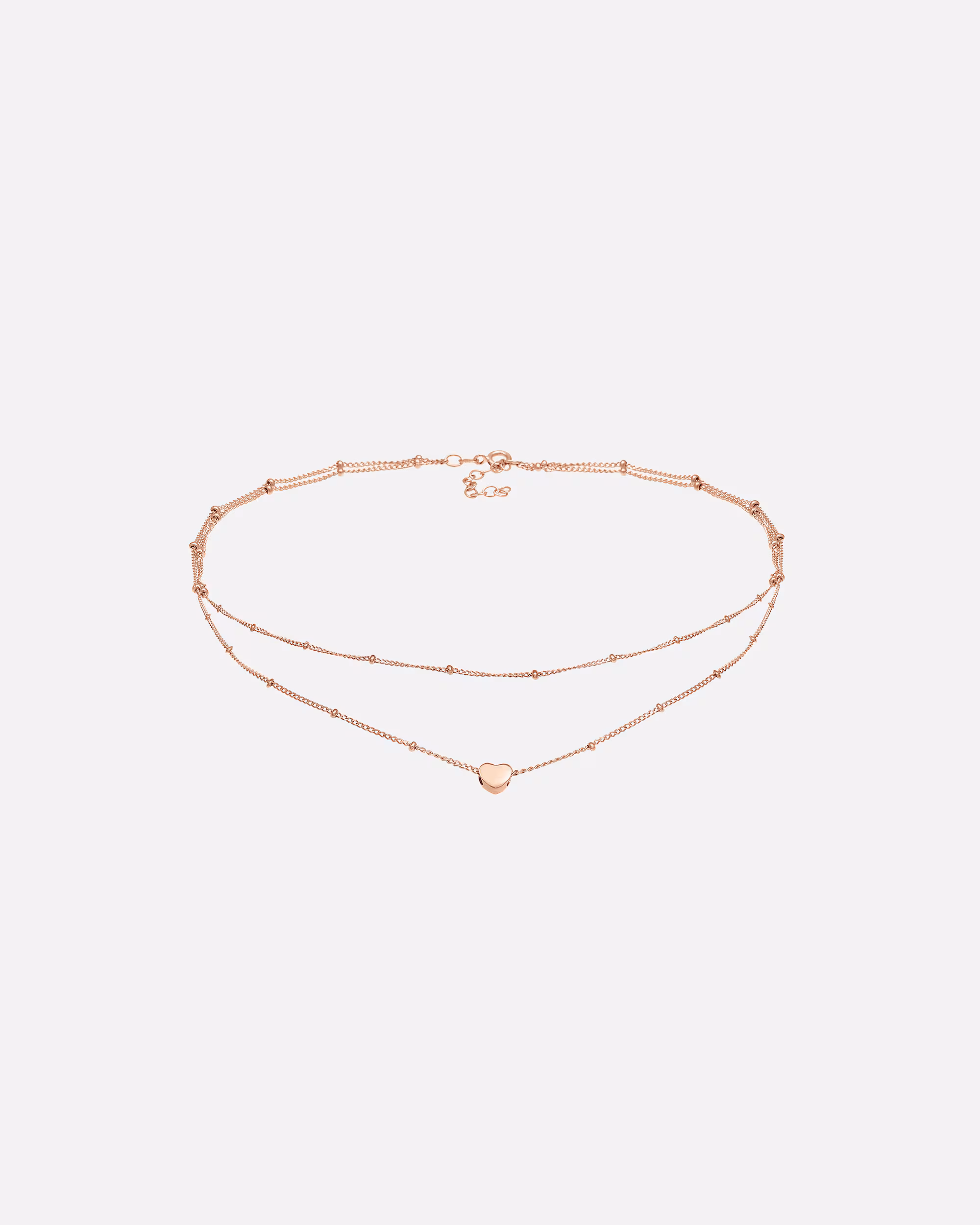 Elli Necklace Choker Layer Look Ball Chain Heart Trend 925 Silver