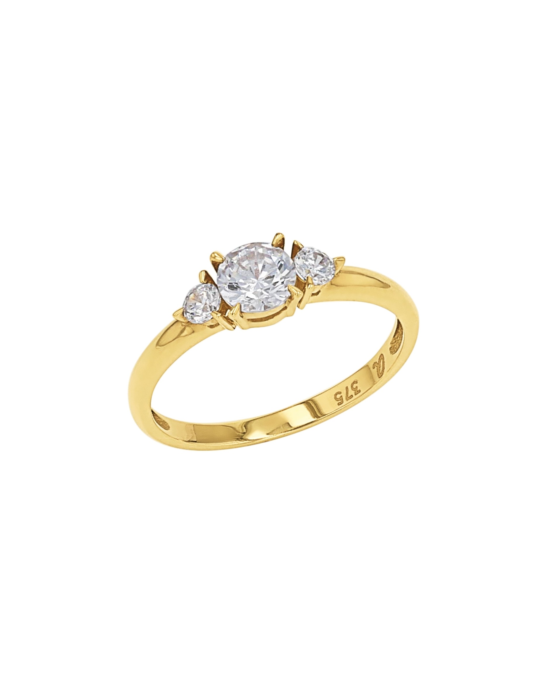 amor Ring for women, 375 gold, zirconia synth.