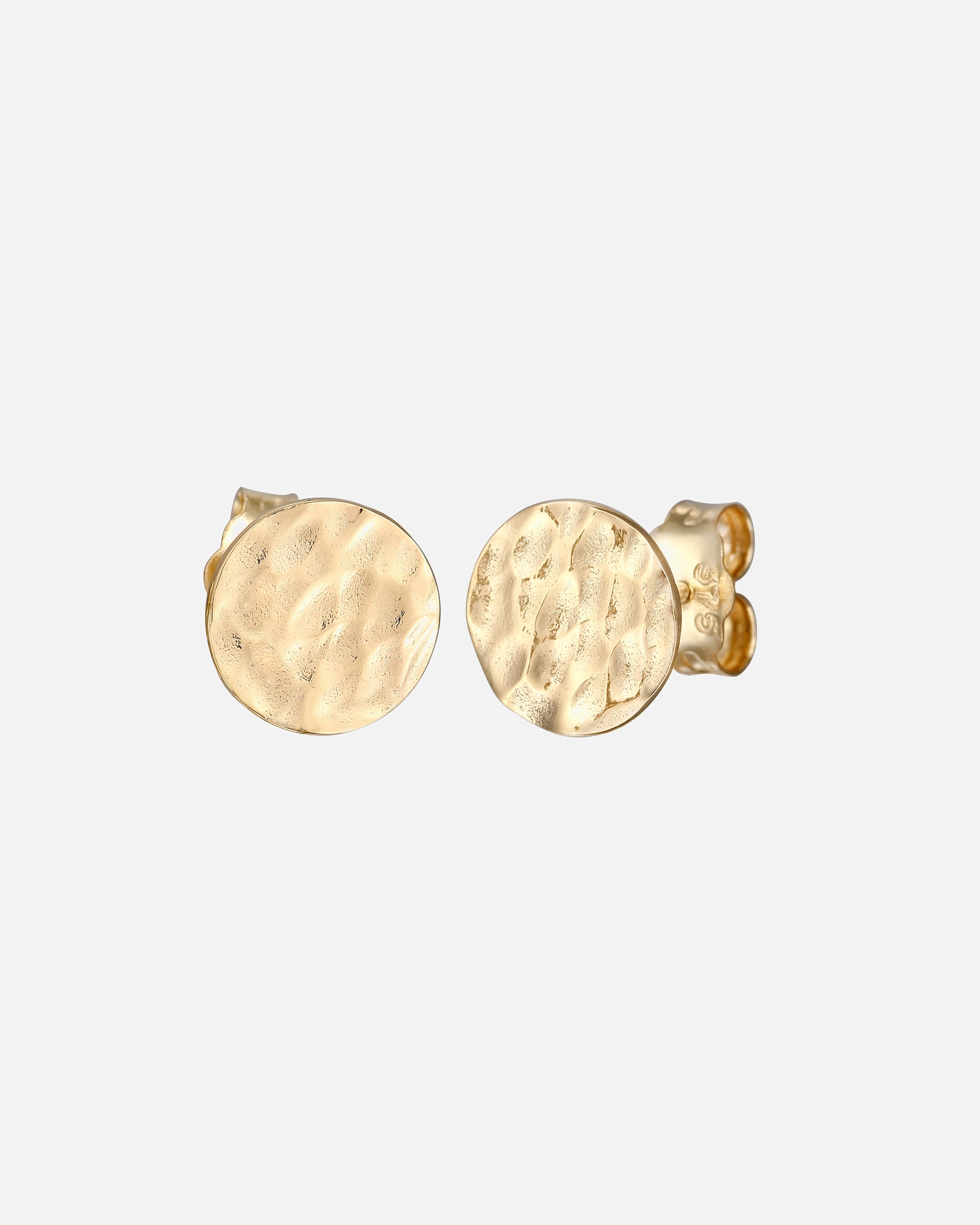 KUZZOI earrings ear studs hammered plate 375 yellow gold OneSize