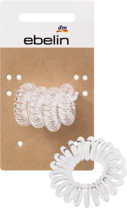 ebelin Hair ties Spiral mini Transparent, 4 pcs