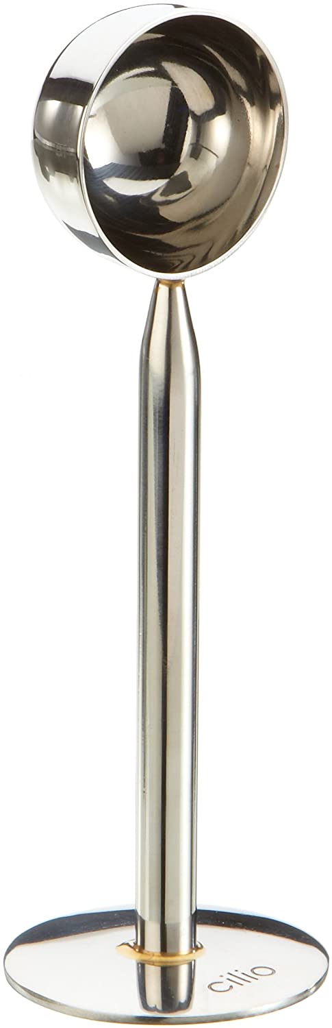 Cilio 14 cm Coffee Measuring Spoon and Espresso Stamp, Silver