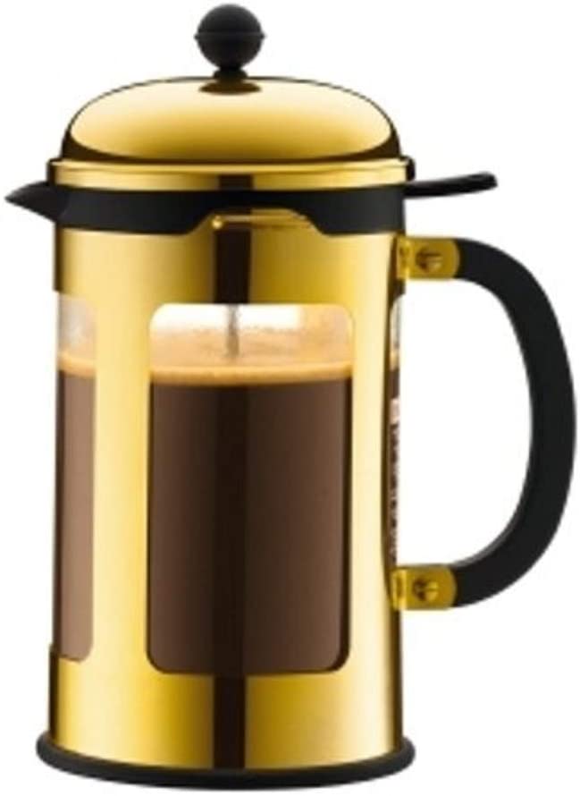 Bodum CHAMBORD11173 – Gold-plated 17 Chambord Coffee Maker with Pouring Spout 1.5 l