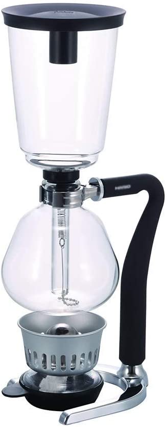 SILOLA Siphon Kaffeemaschine mit Silikongriff, 5-Tassen Kaffee Siphon Edelstahl Metallfilter Haushalt Siphon Glas Home Office