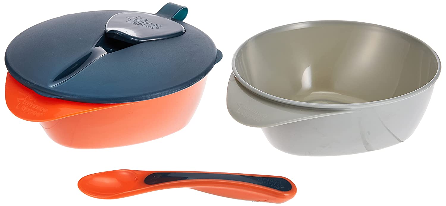 Tommee Tippee TT-FED14 Explora Easy Scoop Feeding Bowl Lid and Spoon (Colours May Vary) Transparent 200g