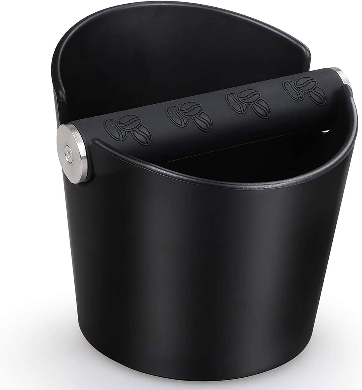 YONGIAGA Knock Container for Portafilter Espresso Knock Container Coffee Grounds Tea Box Knock Box Shock Absorbing Espresso Knock Box Barista Style with Removable Metal Knock Bar (Black)