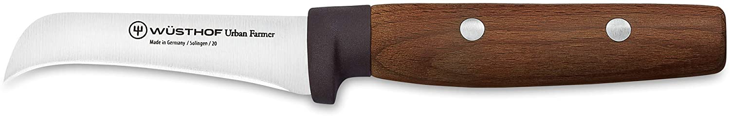 Wusthof Wüsthof Urban Farmer 3400/08 Harvest Knife, 8 cm Curved Blade, Beech Wood Handle, Stainless Steel, Very Sharp, for City Gardeners