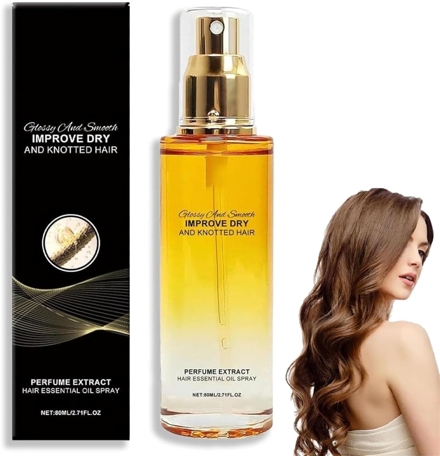 Conditioning Oil Spray Scalp & Hair Strengthener Leave-in Comforting, Scented Hair Oil Perfume Spray for Women, Repairing Essence Hair Mask for Dry, Frizzy, and Damaged Hair, 80 ml (1 Piece)