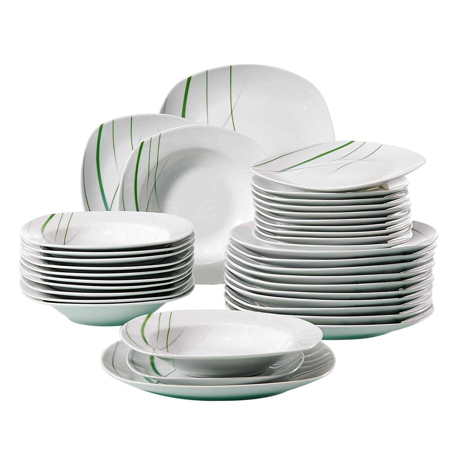 Veweet Aviva Dinner Service Porcelain 18/36 Pieces Crockery Set 20/40 Piece