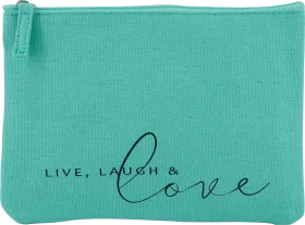 Soapland cosmetic bag \"live, laugh & love\" mint, 1 pc