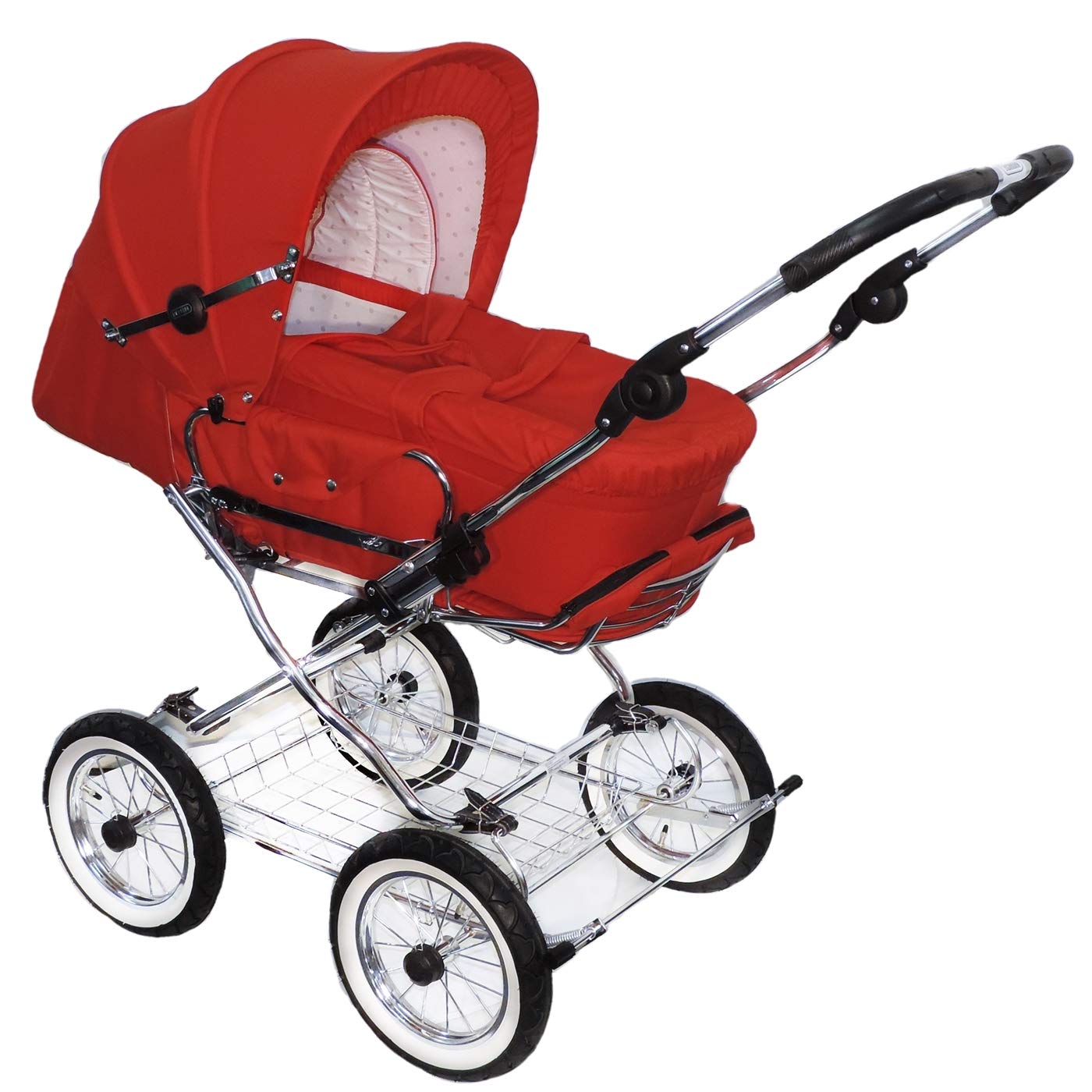 Eichhorn Combination Pushchair with Leather Strap Frame with Slide Height Adjustment with Fixed Carry Bag LuxVersion Pneumatic Tyre
