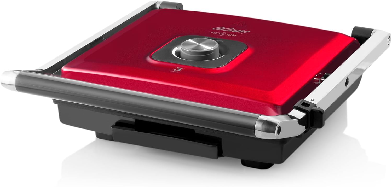 Arzum AR2022 Metal Grill and Toast Machine, Panini Press and Sandwich Maker, 4 Toasting Capacity - ROD