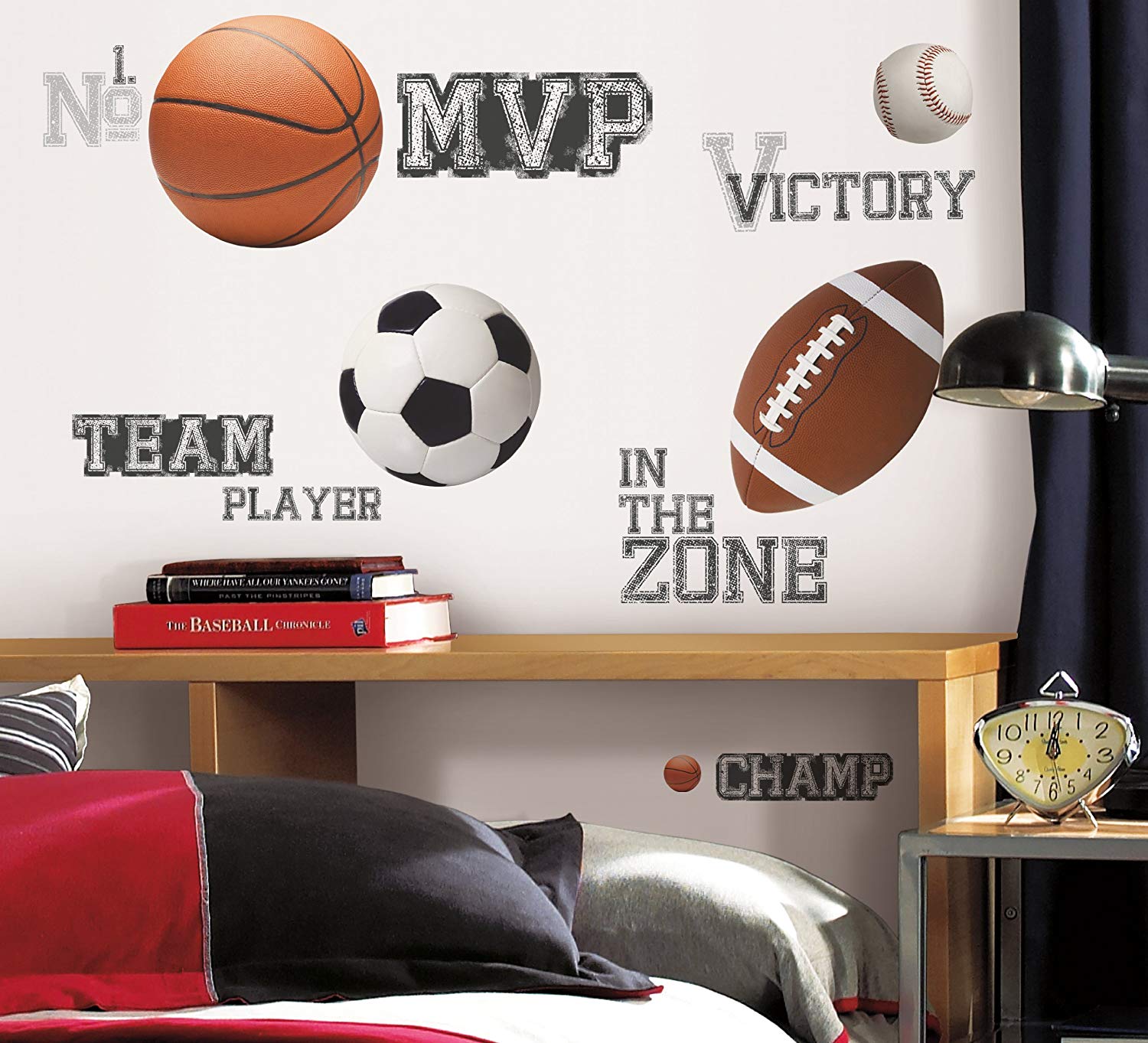 RoomMates All Star Sports Saying Peel And Stick Wall Stickers