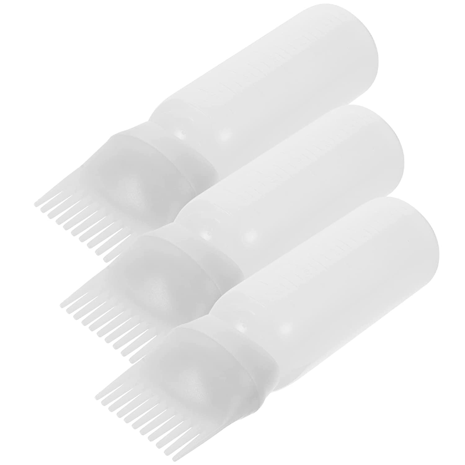 Lurrose 3 Pieces Medicine Bottle Hair Dye Bottle Applicator Root Comb Applicator Bottle for Hair Cleaning Bottle Plastic Hair Comb Bottle Hair Oil
