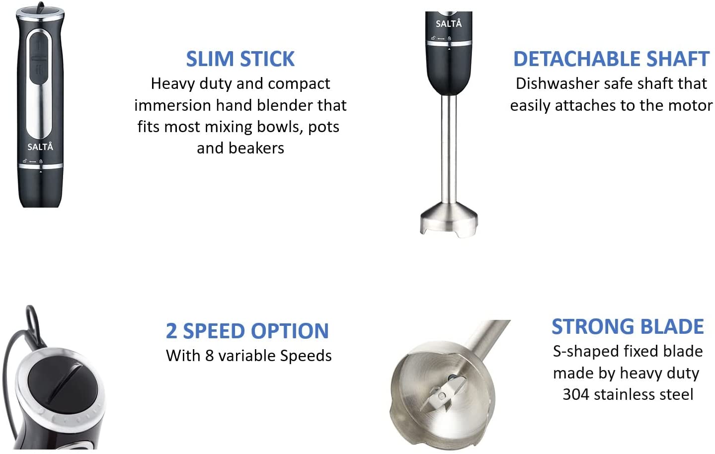 Salta 800W 3-in-1 Multi-Purpose Hand Blender