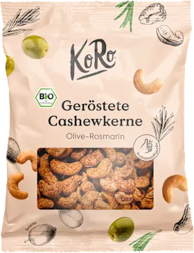 KoRo Roasted cashew nuts, olive and rosemary, 150 g