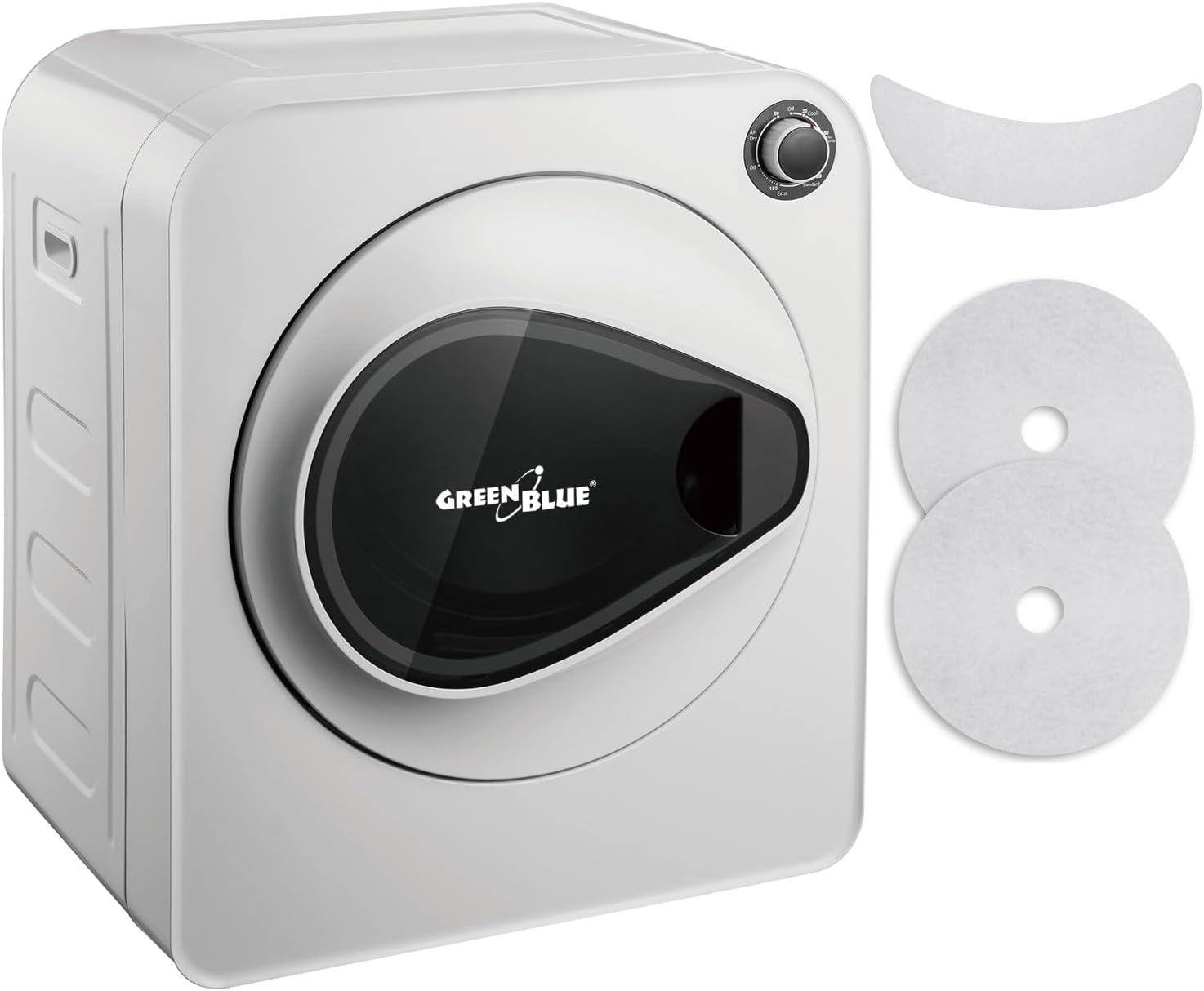 Green Blue GB405 Electric Tumble Dryer Exhaust Dryer 830 W / up to 3 kg / Dryer for Clothes | Freestanding or Wall Mounted Five Drying Programs (Tumble Dryer + 1 x Filter Set)