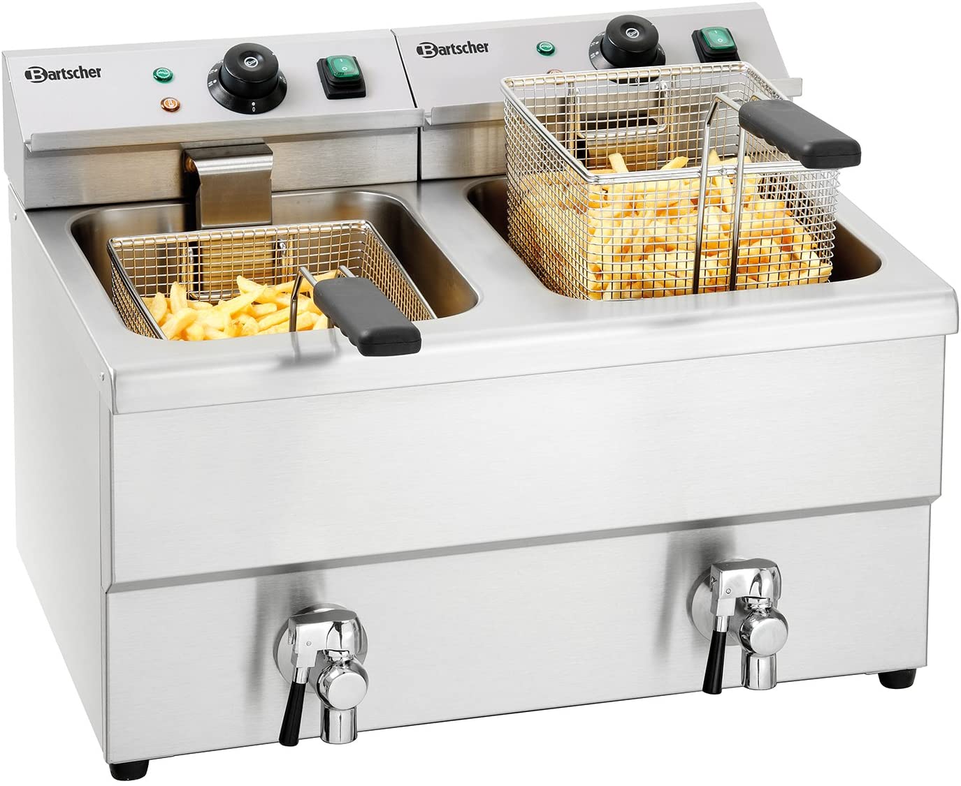 Bartscher Friteuse pro électrique double avec vannes 2 x 8L