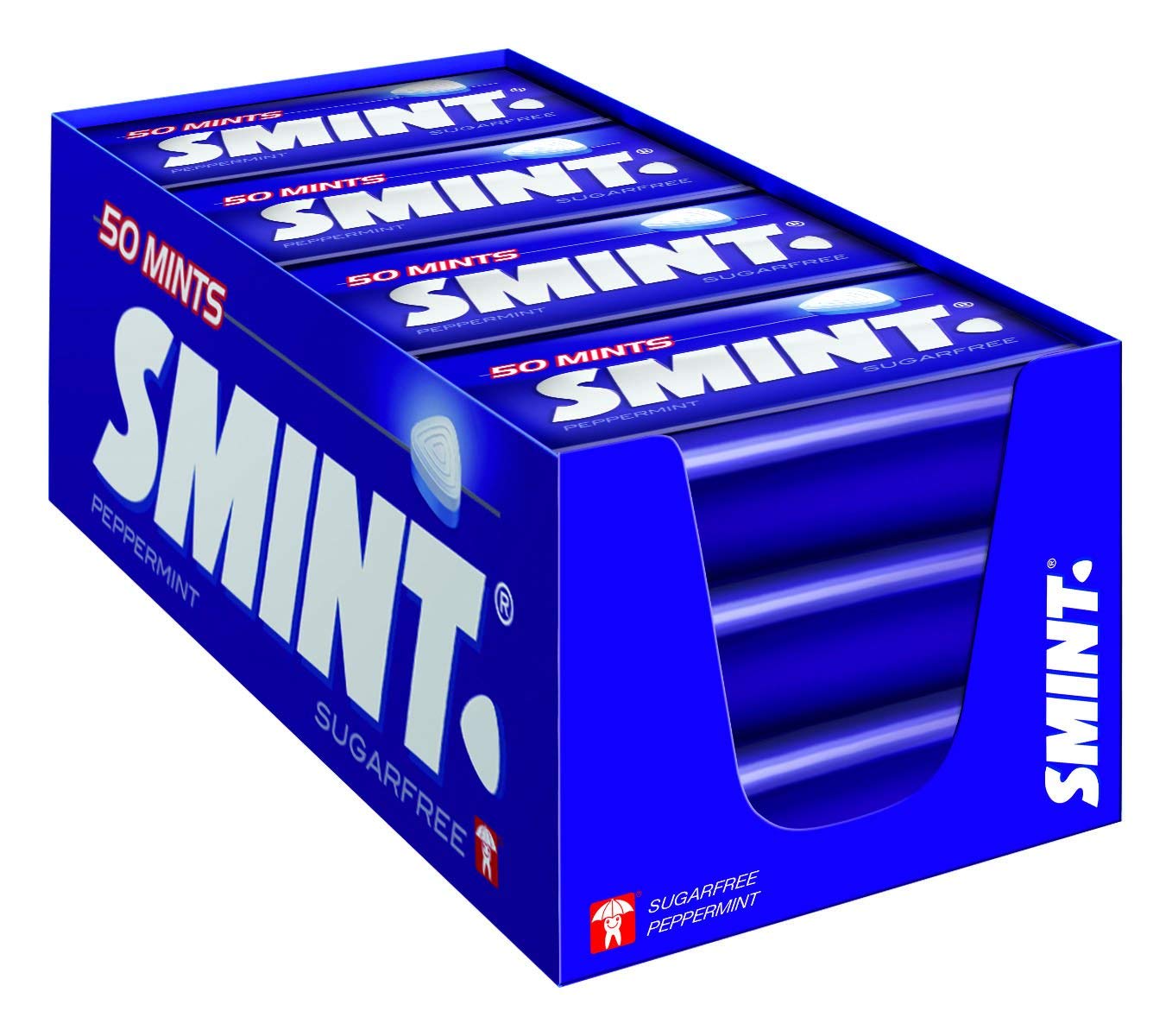 SMINT Mints Peppermint | 12 Metal Tins with Peppermint Pastilles | Sugar Free Dental Care