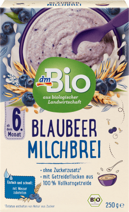 dmBio Blueberry milk porridge from 6th month, 250 g